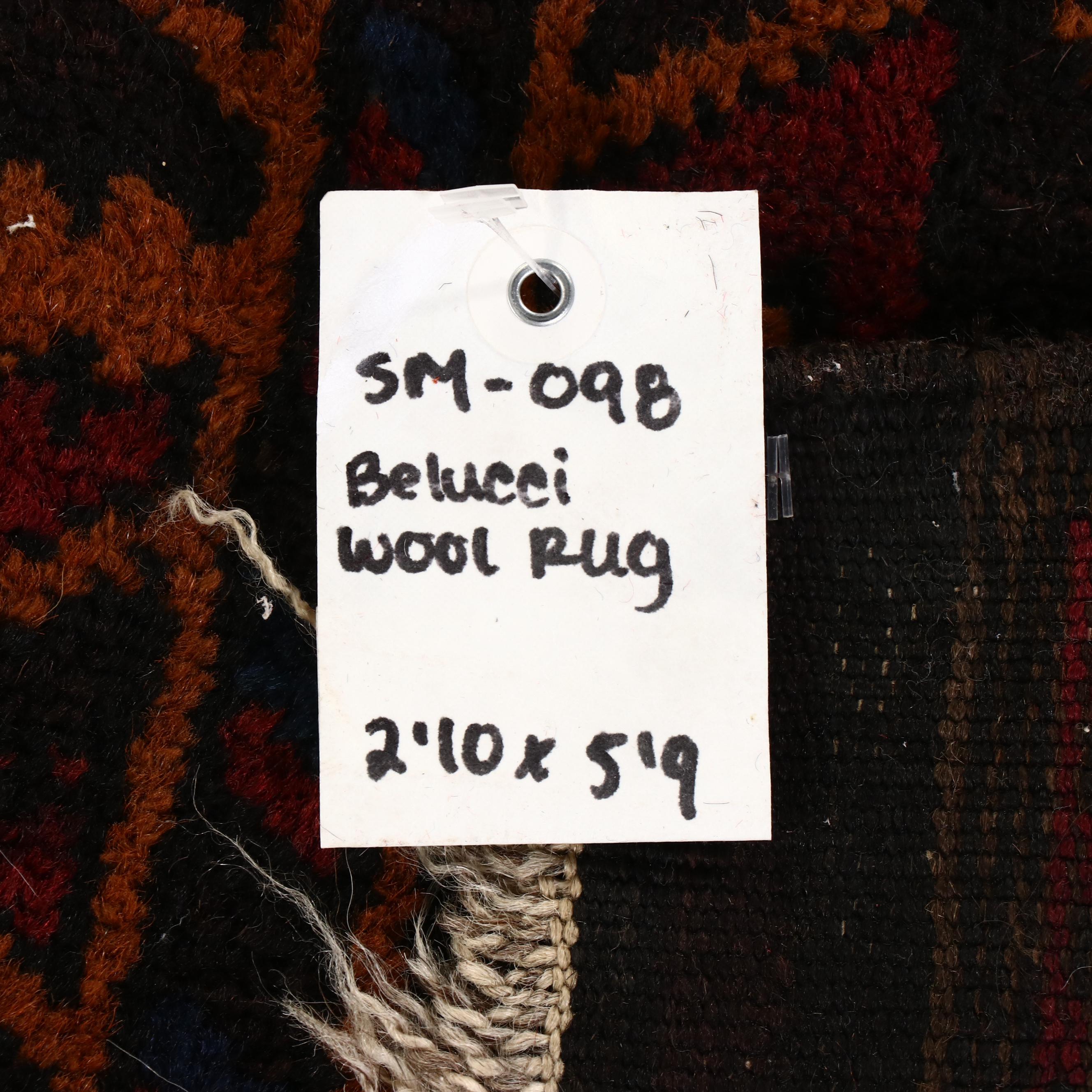 2'11 x 6' Hand-Knotted Afghan Baluch Carpet Runner