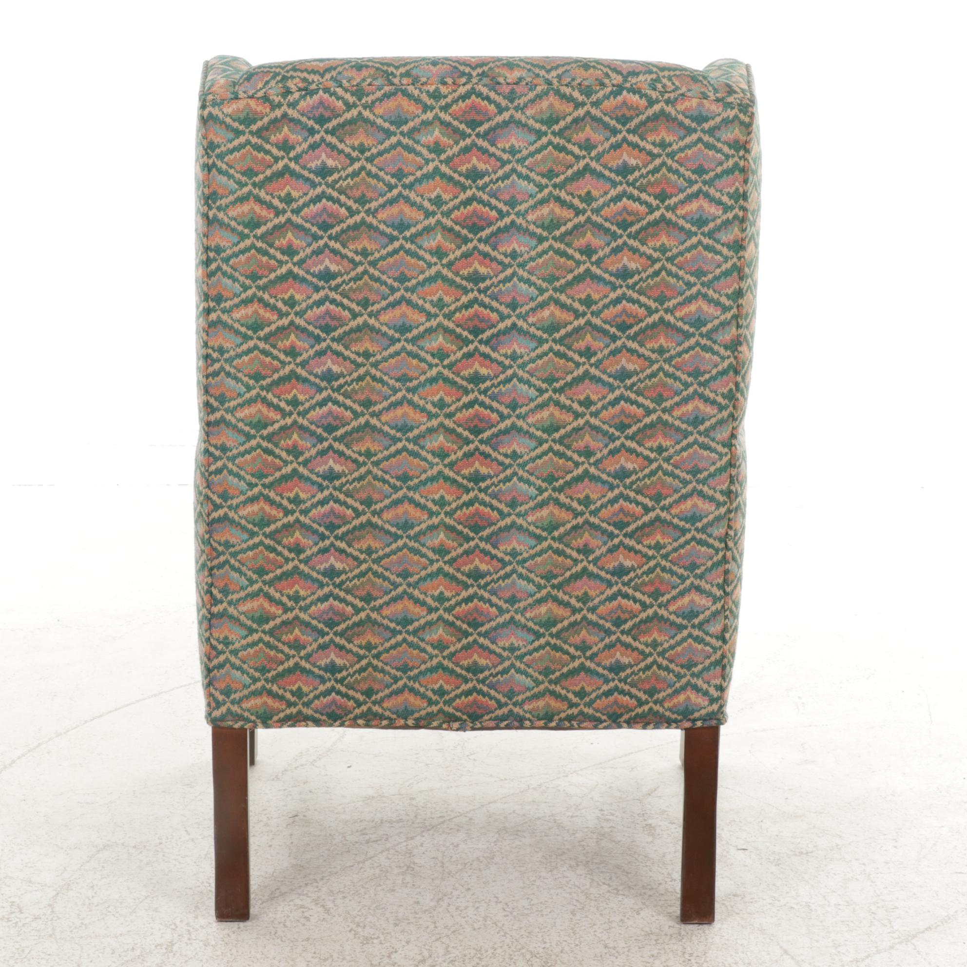 Chippendale Style Wing Back Armchair, Late 20th Century