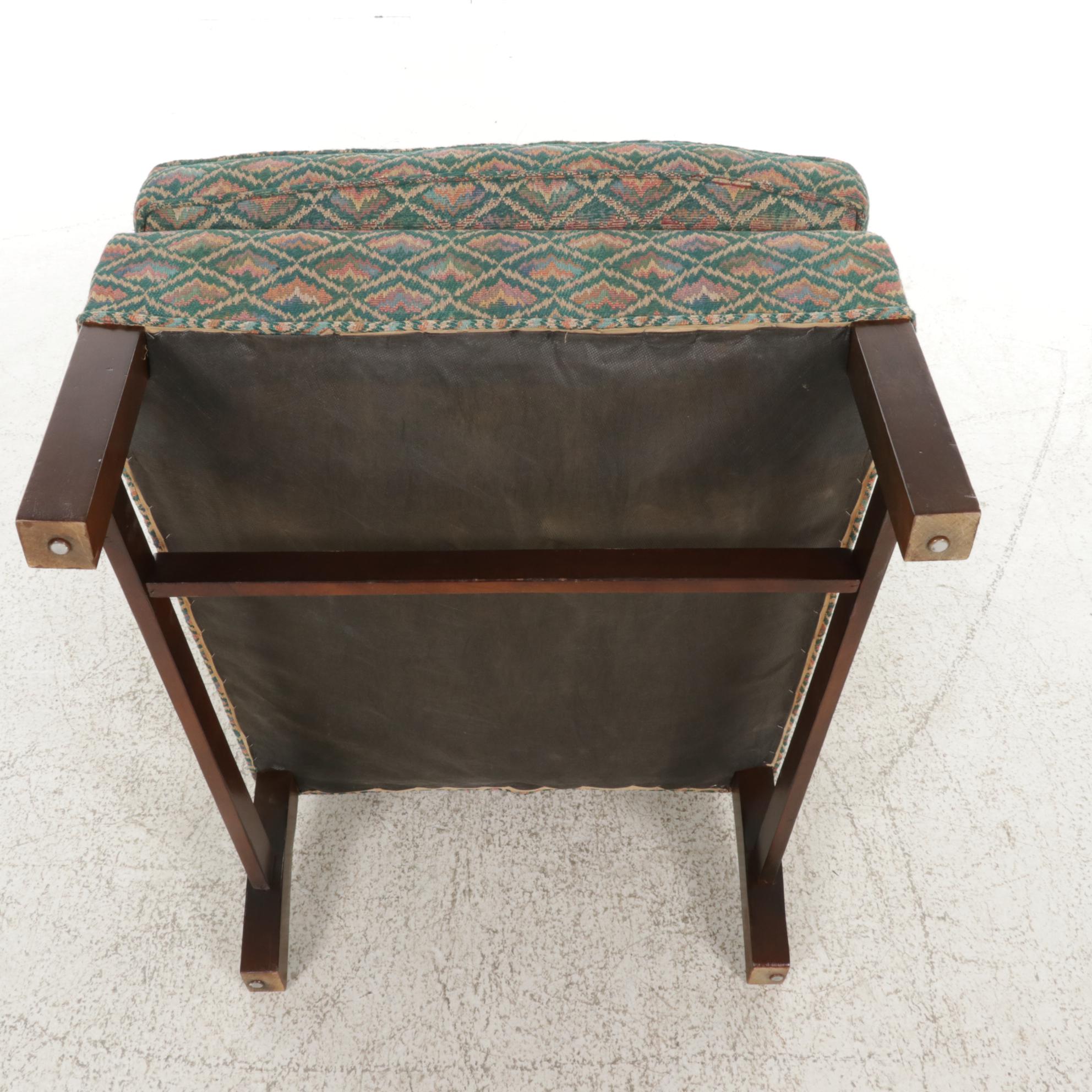 Chippendale Style Wing Back Armchair, Late 20th Century