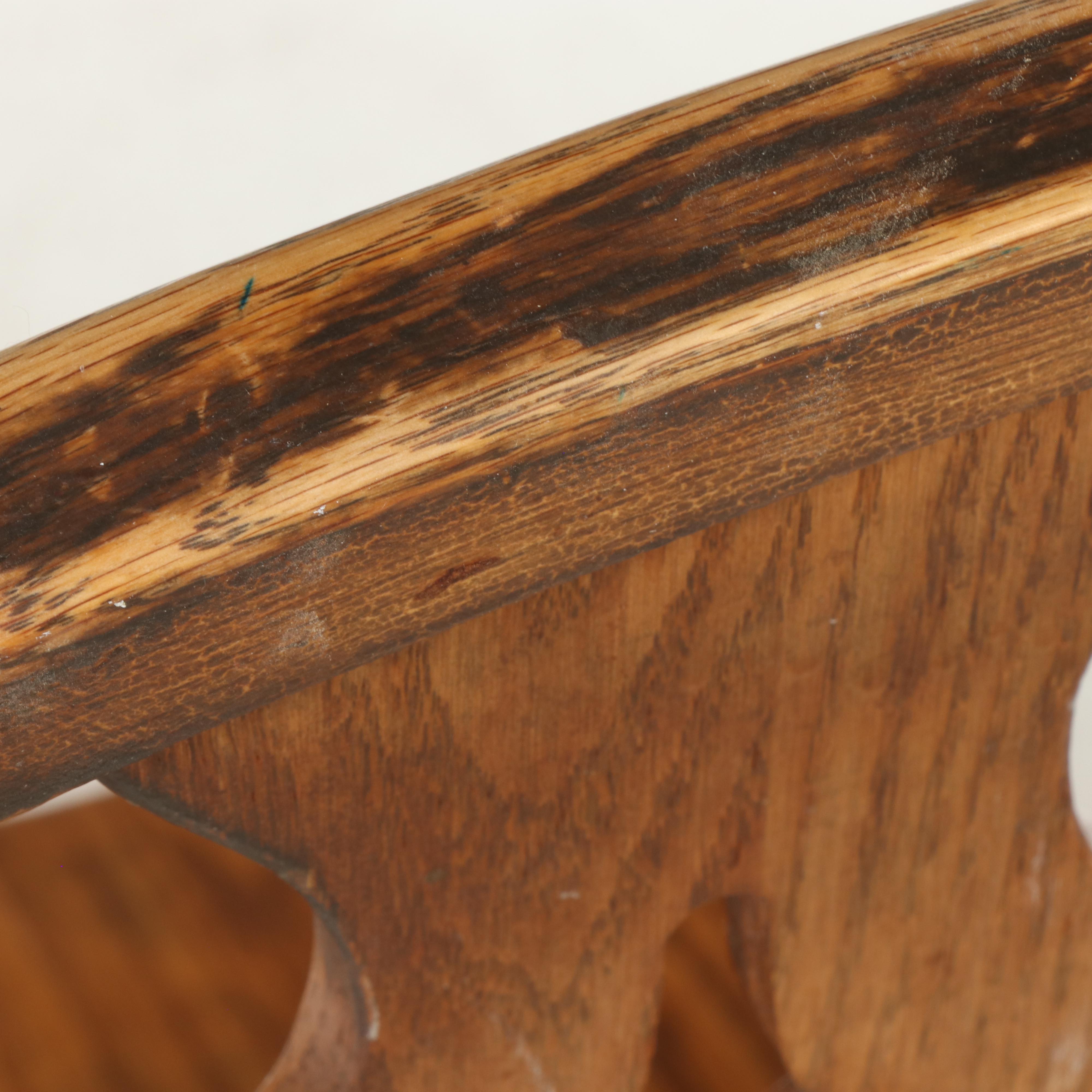 Oak Dining Table with Four Windsor Side Chairs