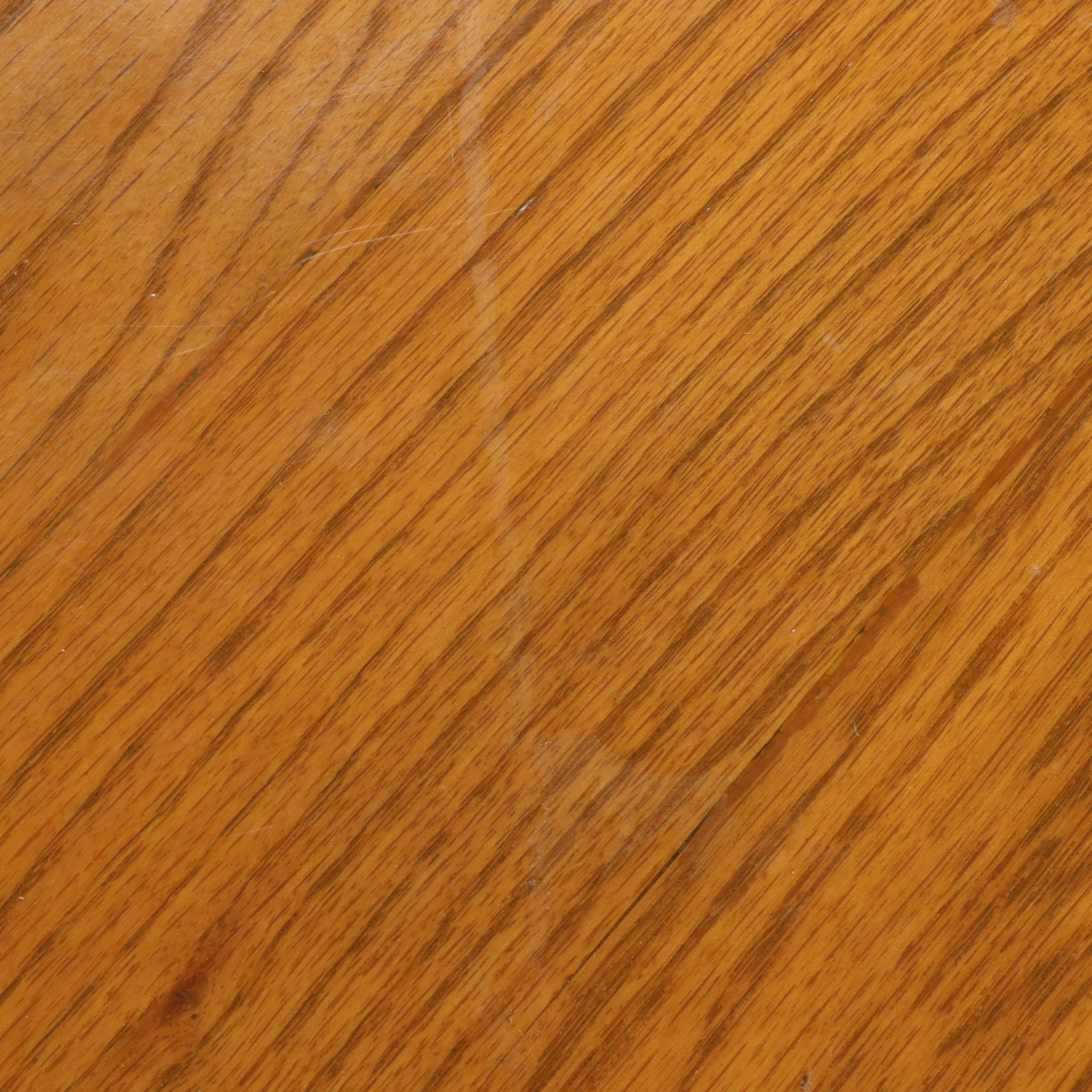 Oak Dining Table with Four Windsor Side Chairs