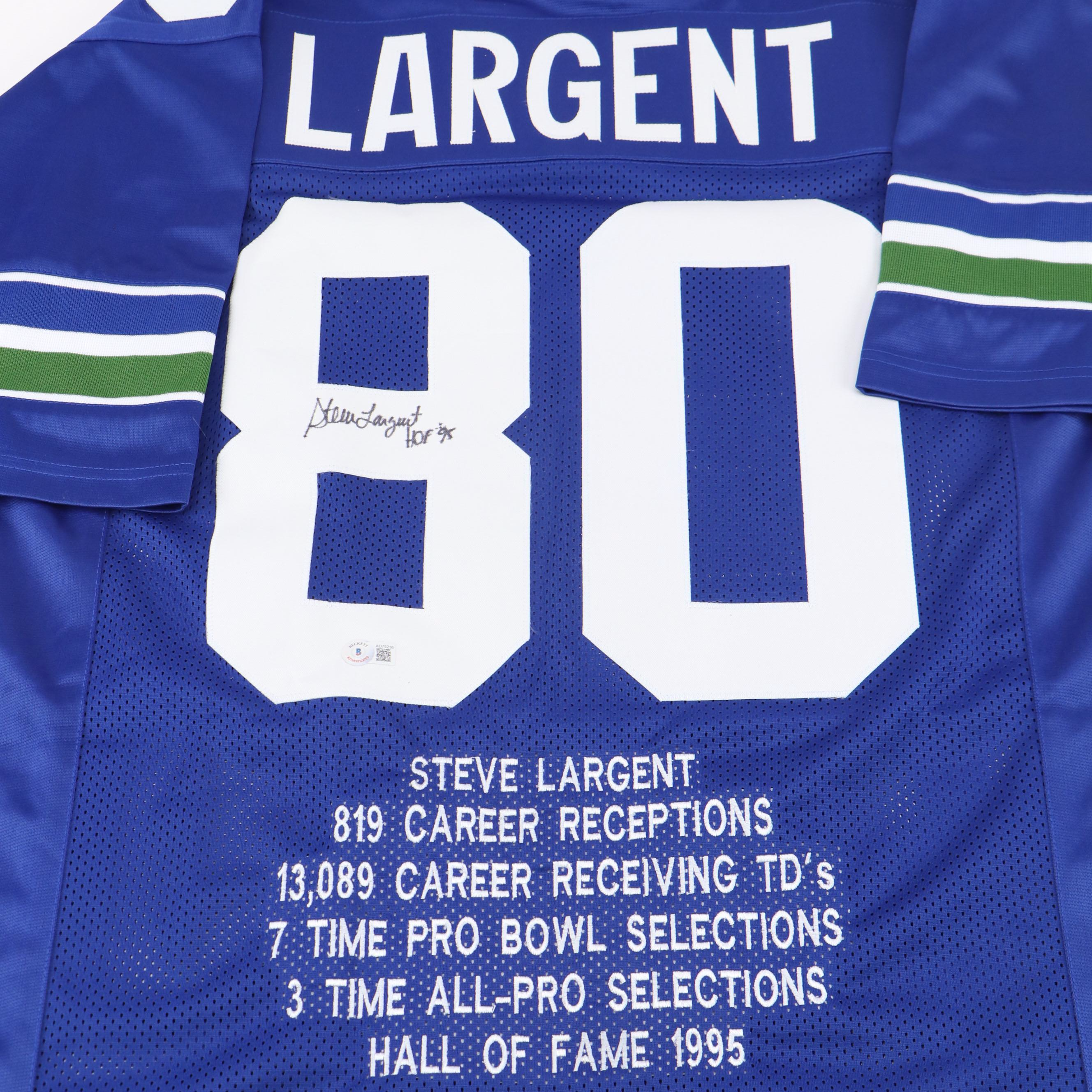 Steve Largent Signed "HOF '95" Seattle Seahawks Football Jersey, Beckett