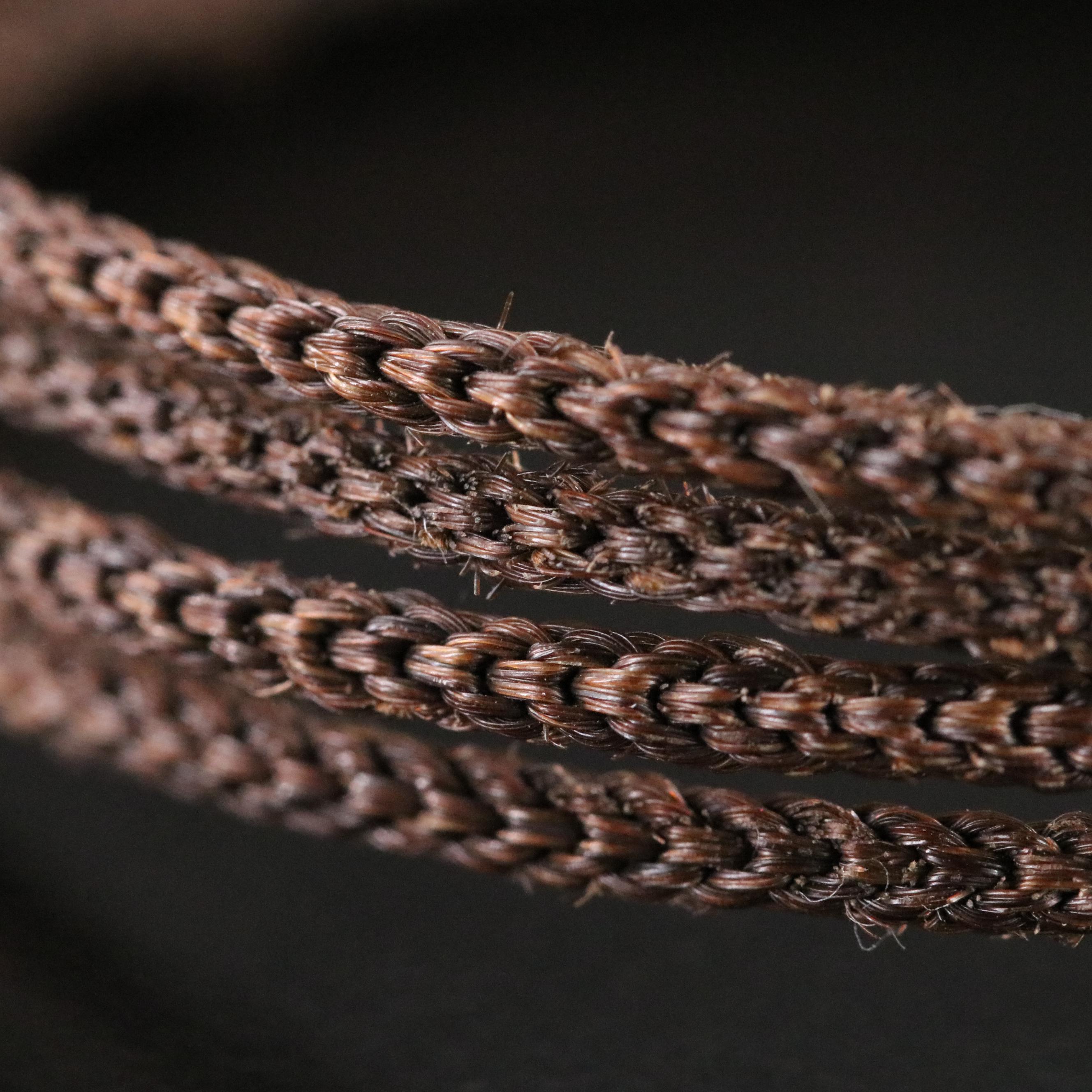 Victorian Citrine and Enamel Hair Work Bracelet