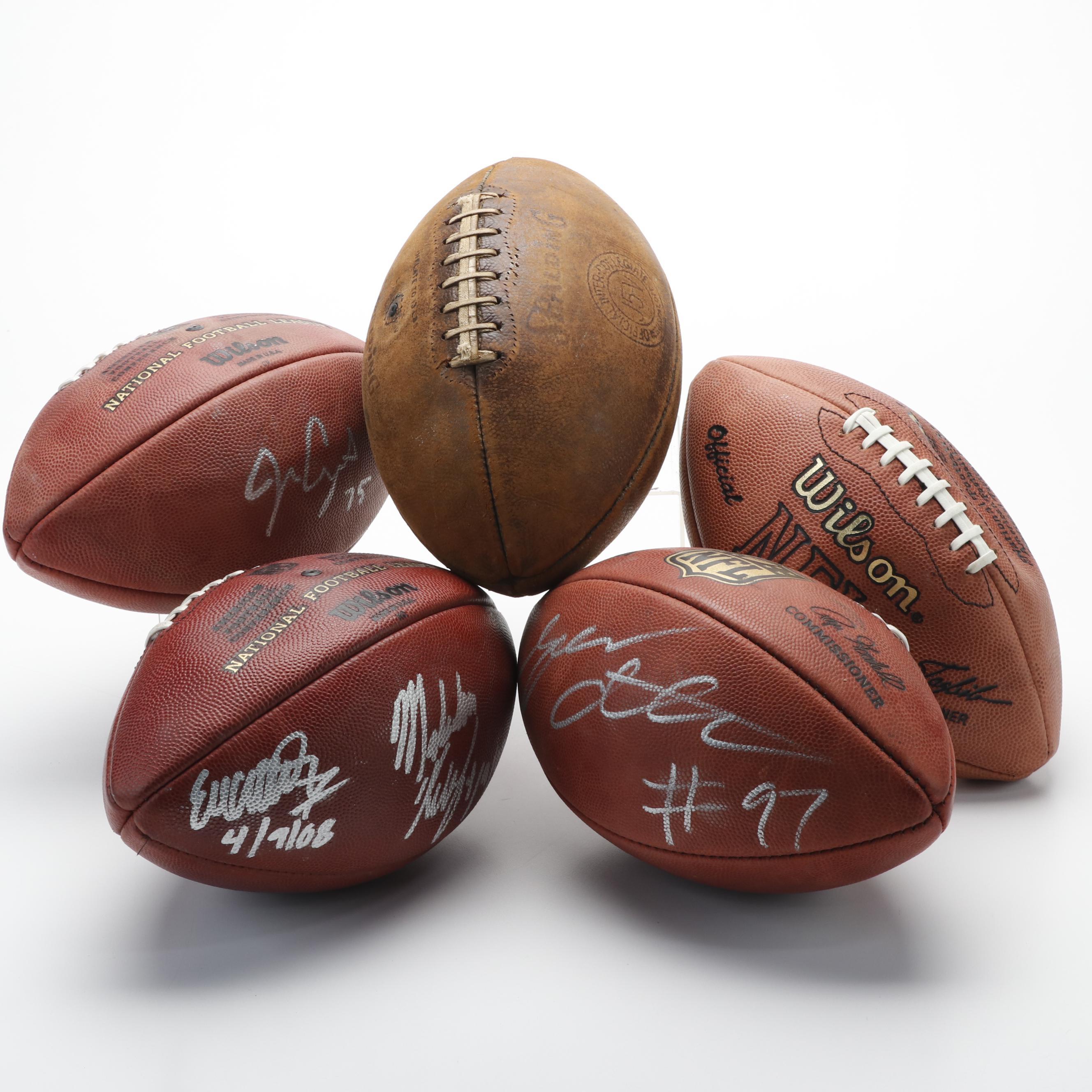 Champ Bailey, Malcolm Kelly, and Other Signed Wilson NFL Footballs with More