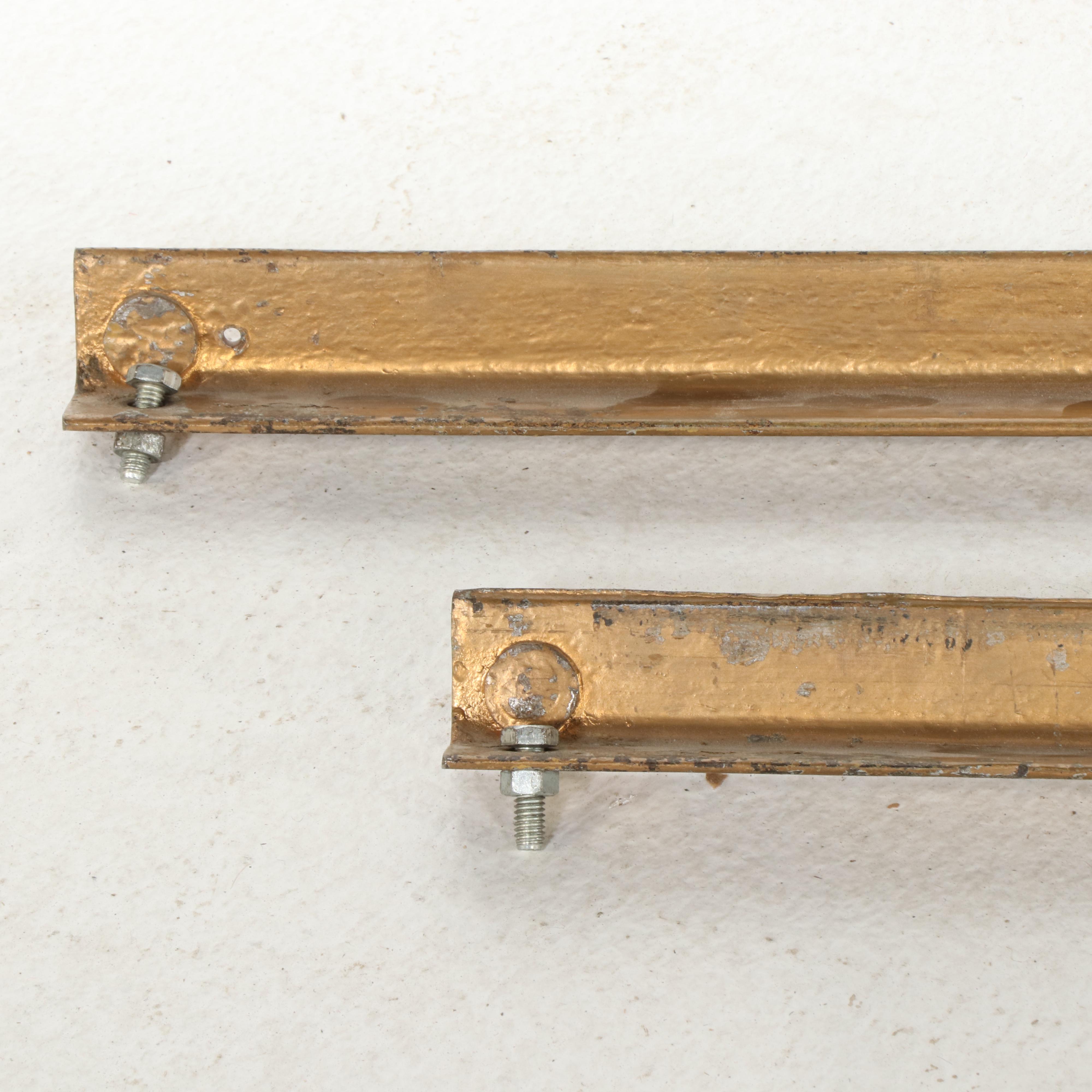 French Belle Époque Gilt Metal Full Size Bed with Glass Headboard