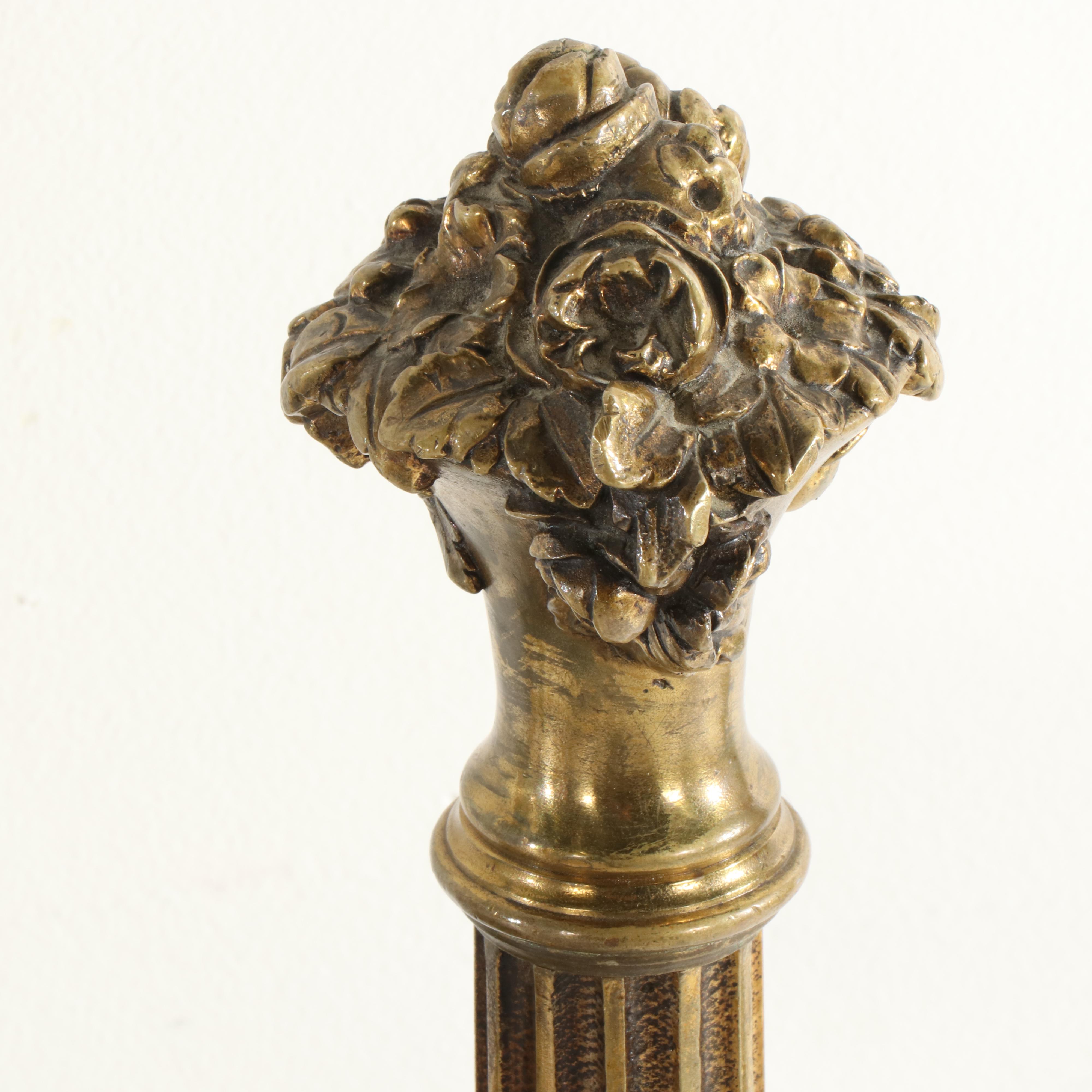 French Belle Époque Gilt Metal Full Size Bed with Glass Headboard