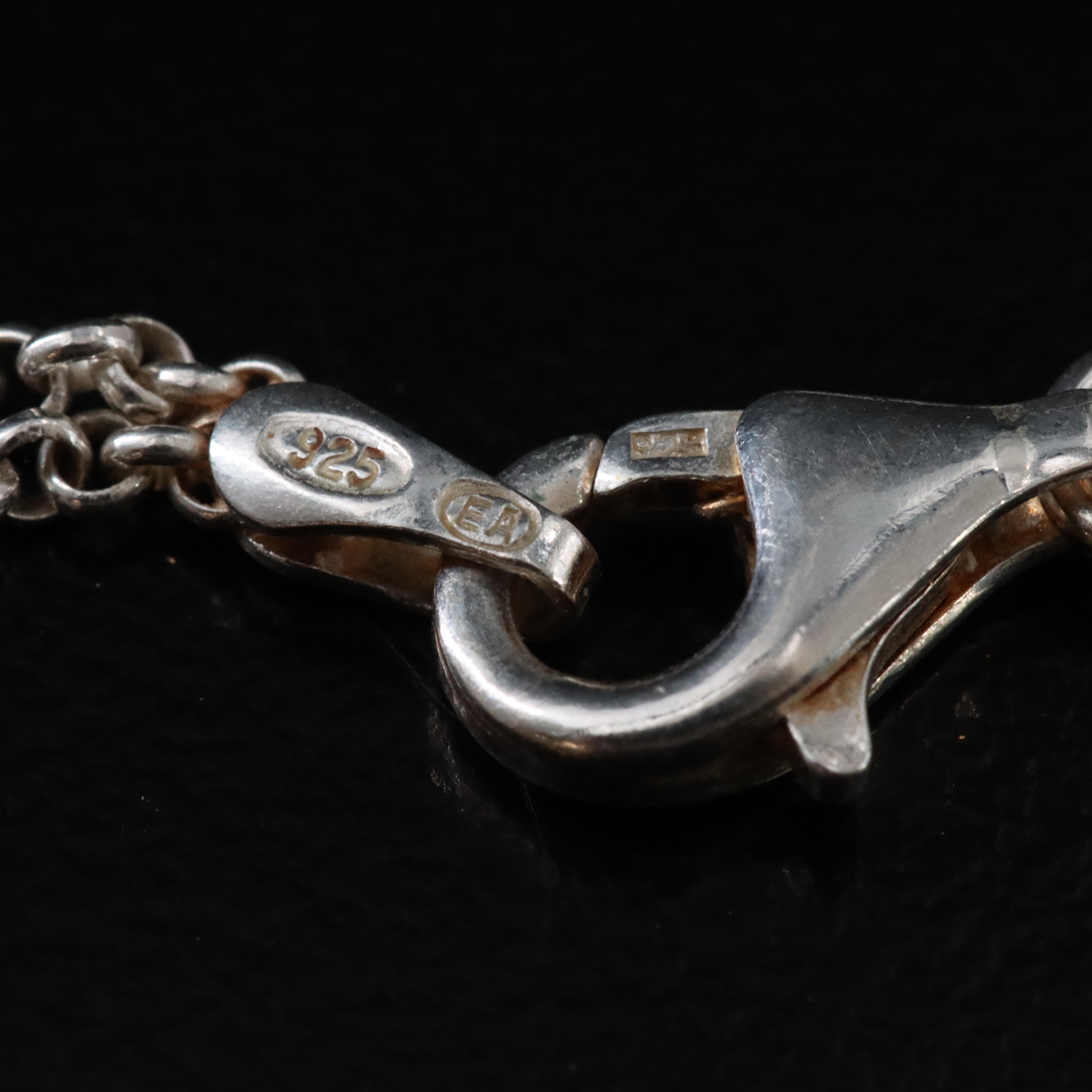 Sterling Agate and Tanzanite Floral Pendant Necklace