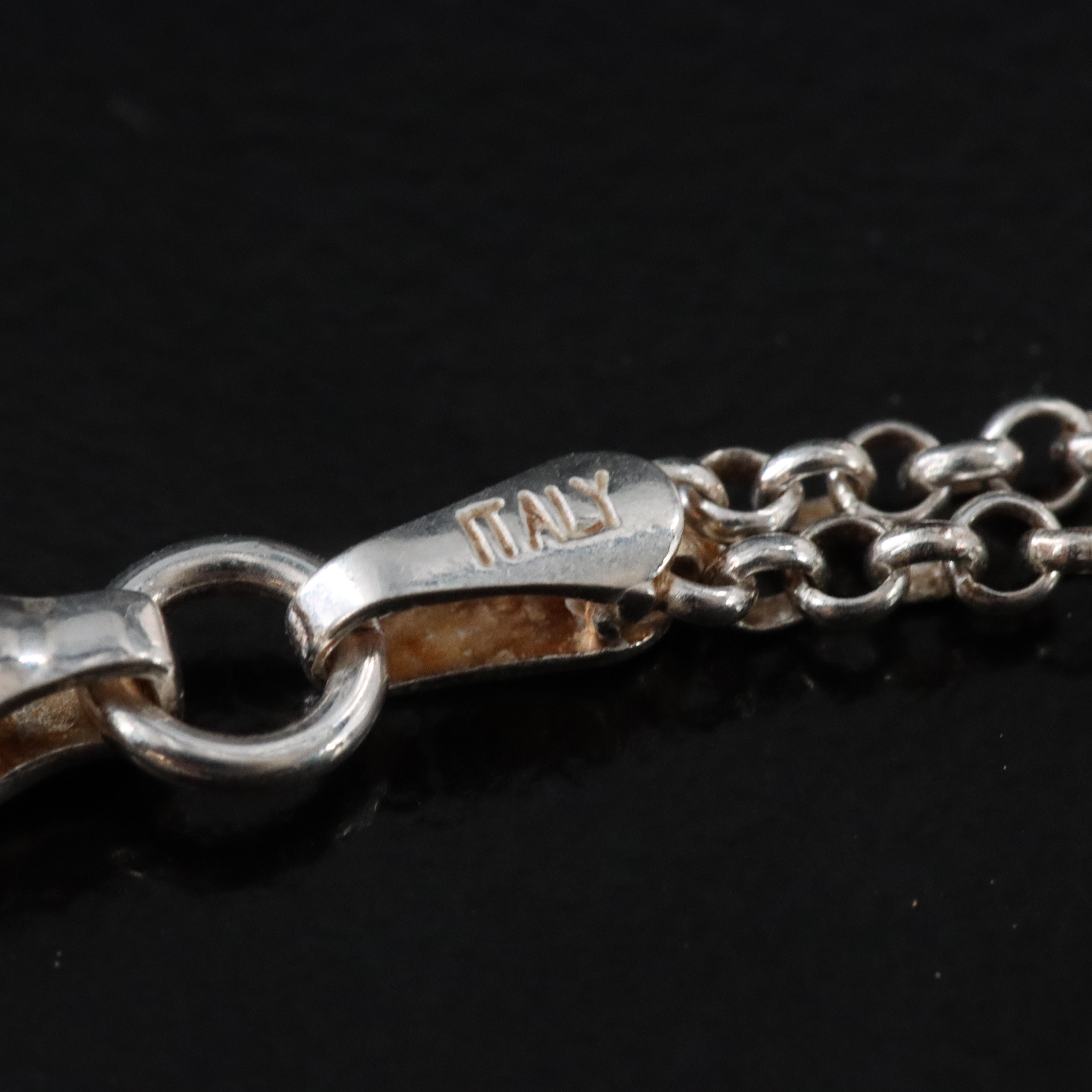 Sterling Agate and Tanzanite Floral Pendant Necklace