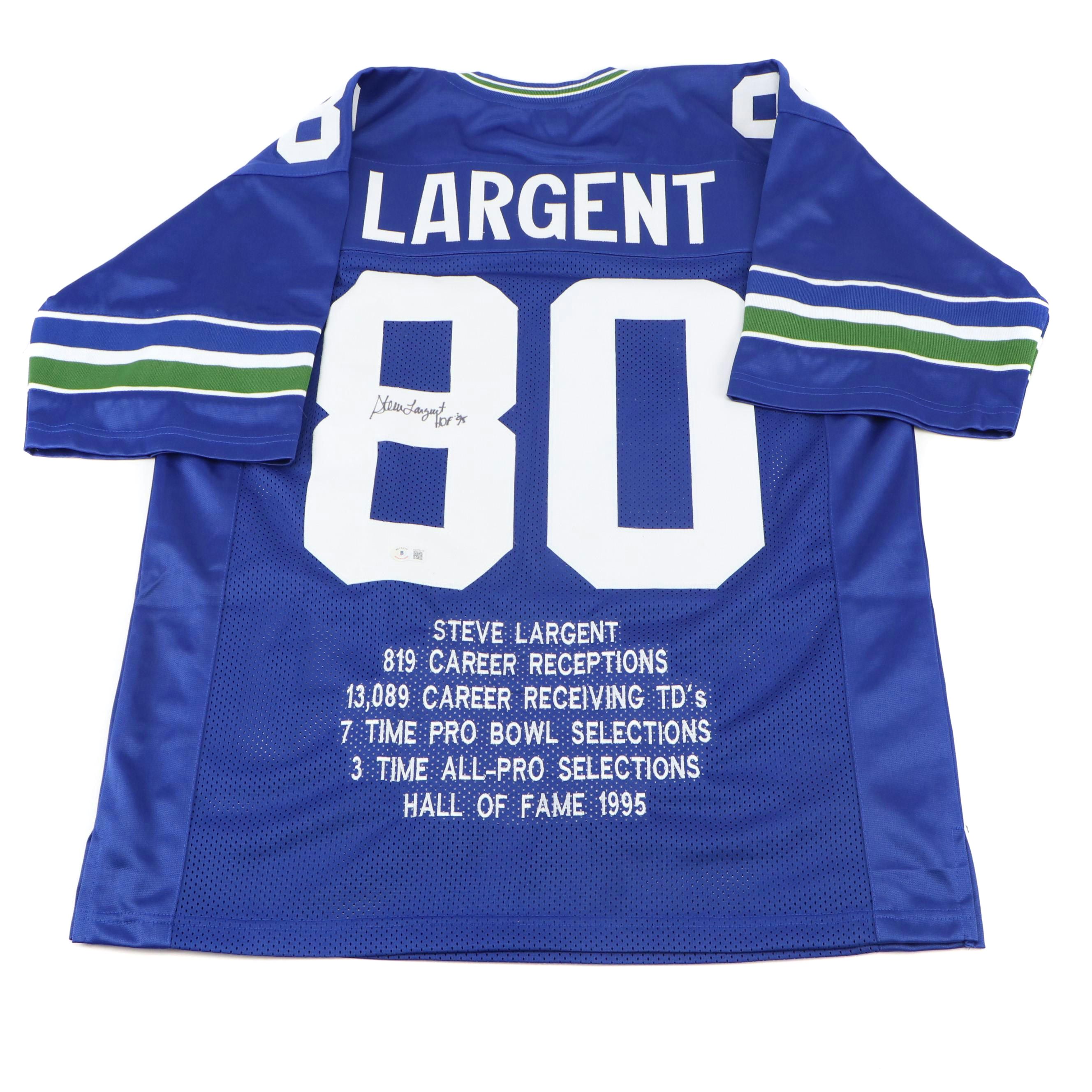 Steve Largent Signed "HOF '95" Seattle Seahawks Football Jersey, Beckett