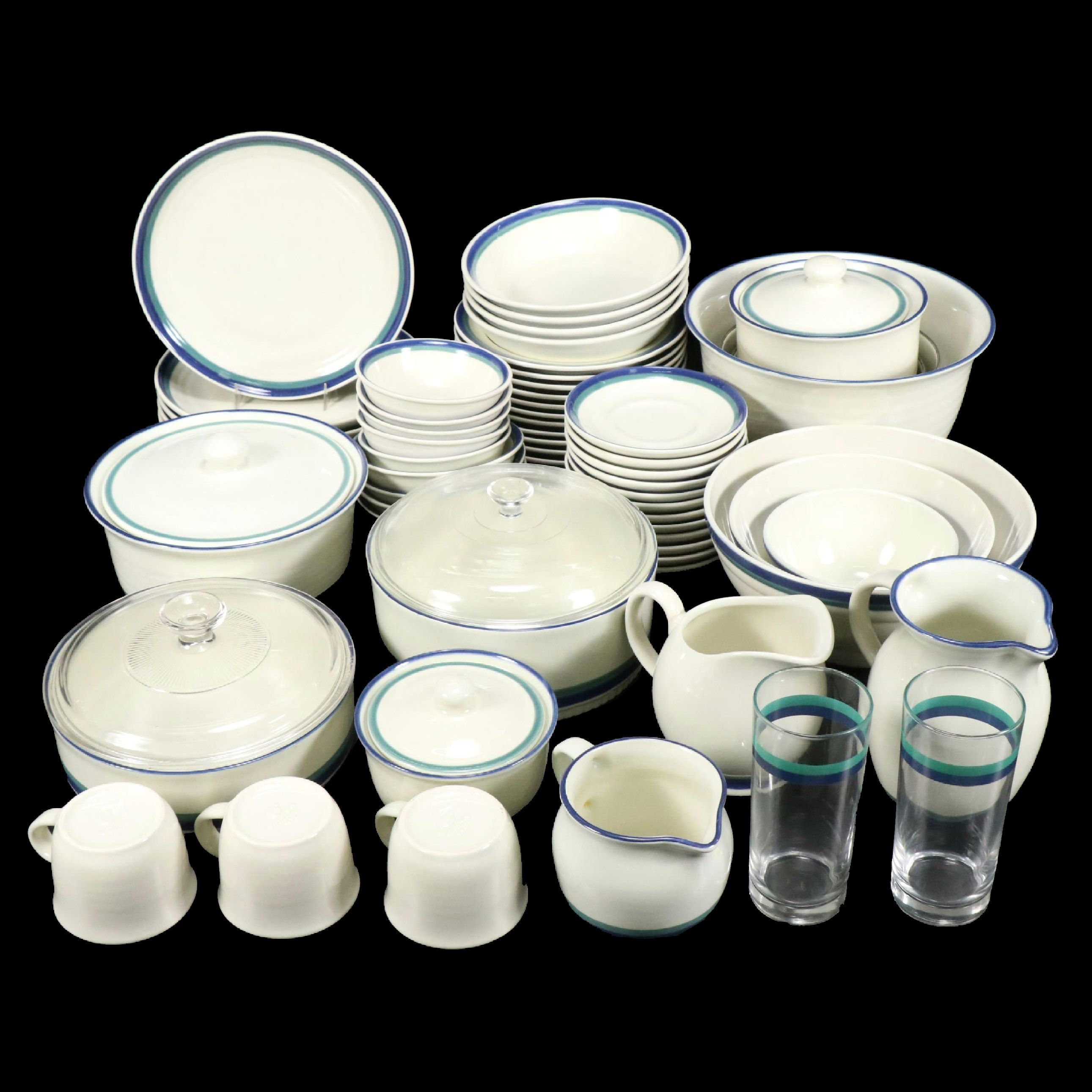 Pfaltzgraff "Ocean Breeze" Dinnerware with Glass Tumblers