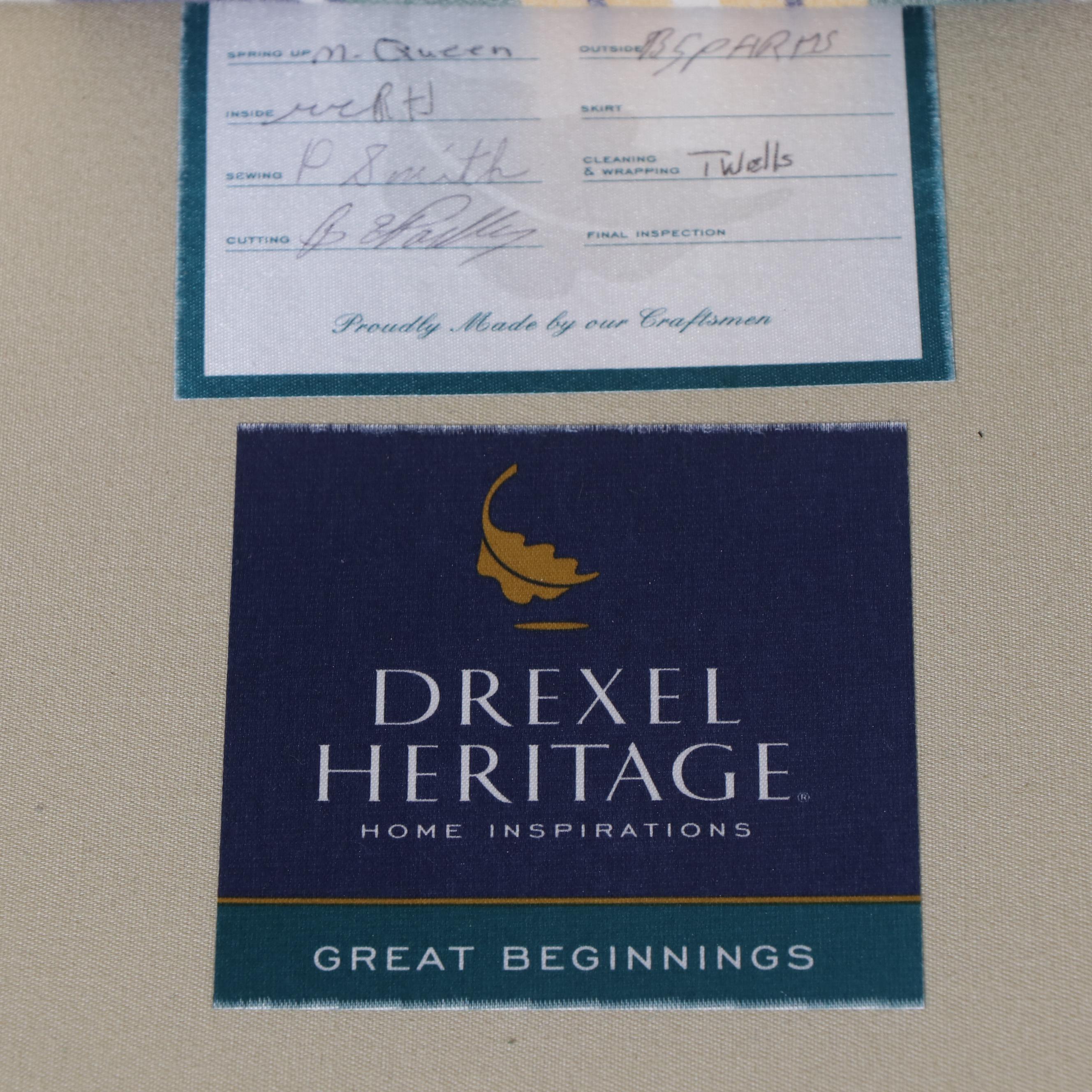Drexel Heritage Plaid-Upholstered Chair-and-a-Half