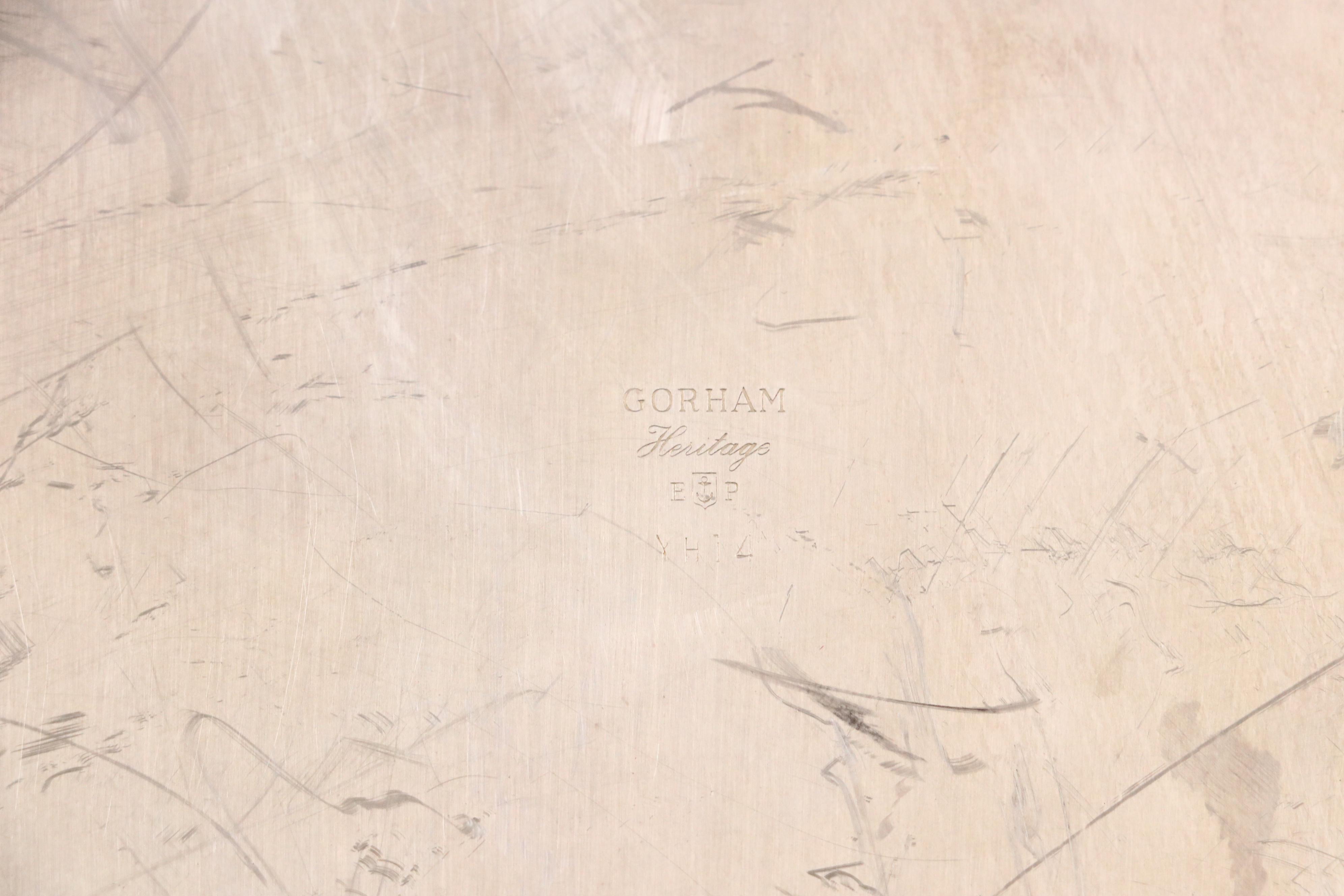 Gorham Silver Plate Celery and "Heritage" Tray with Other Silver Plate Serveware