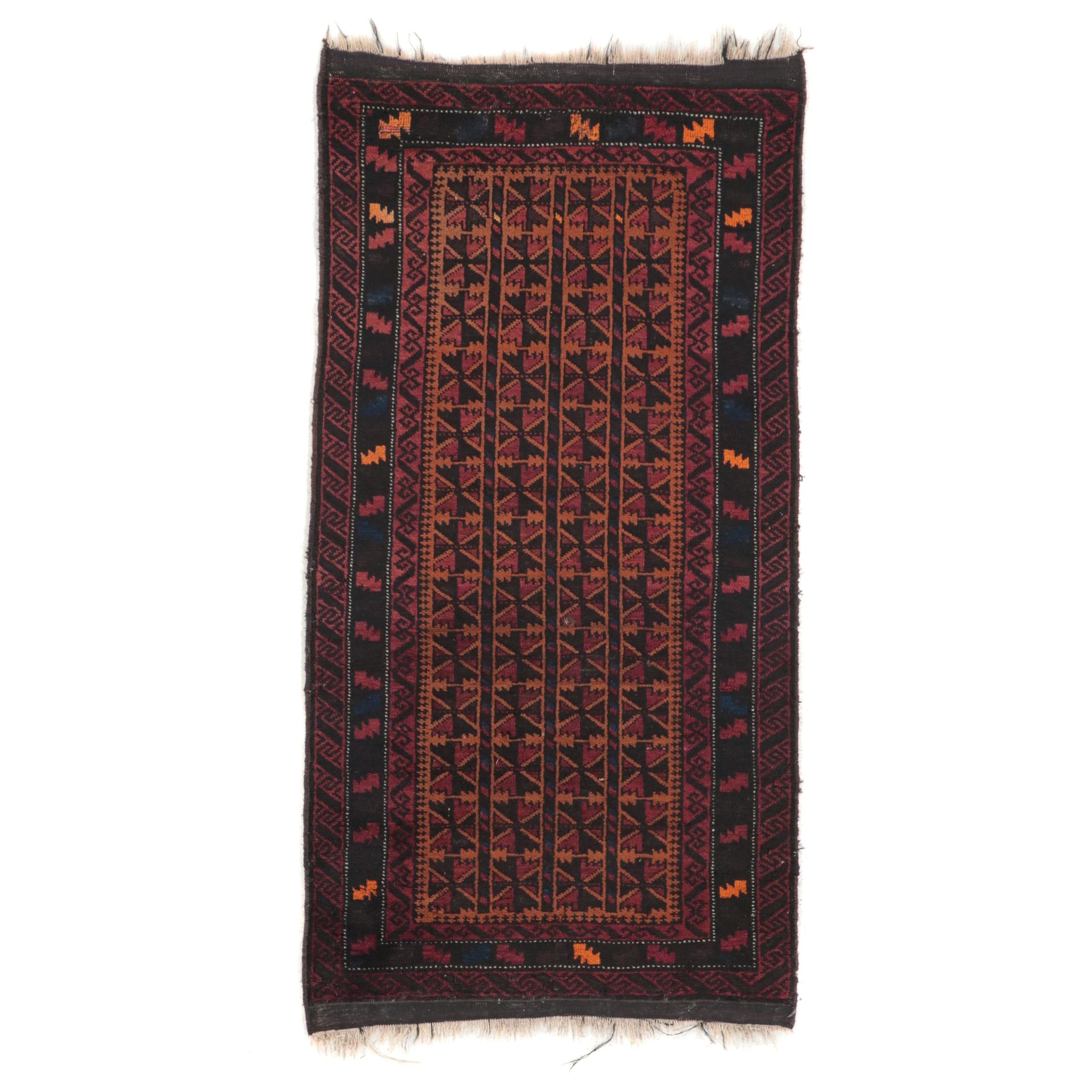 2'11 x 6' Hand-Knotted Afghan Baluch Carpet Runner