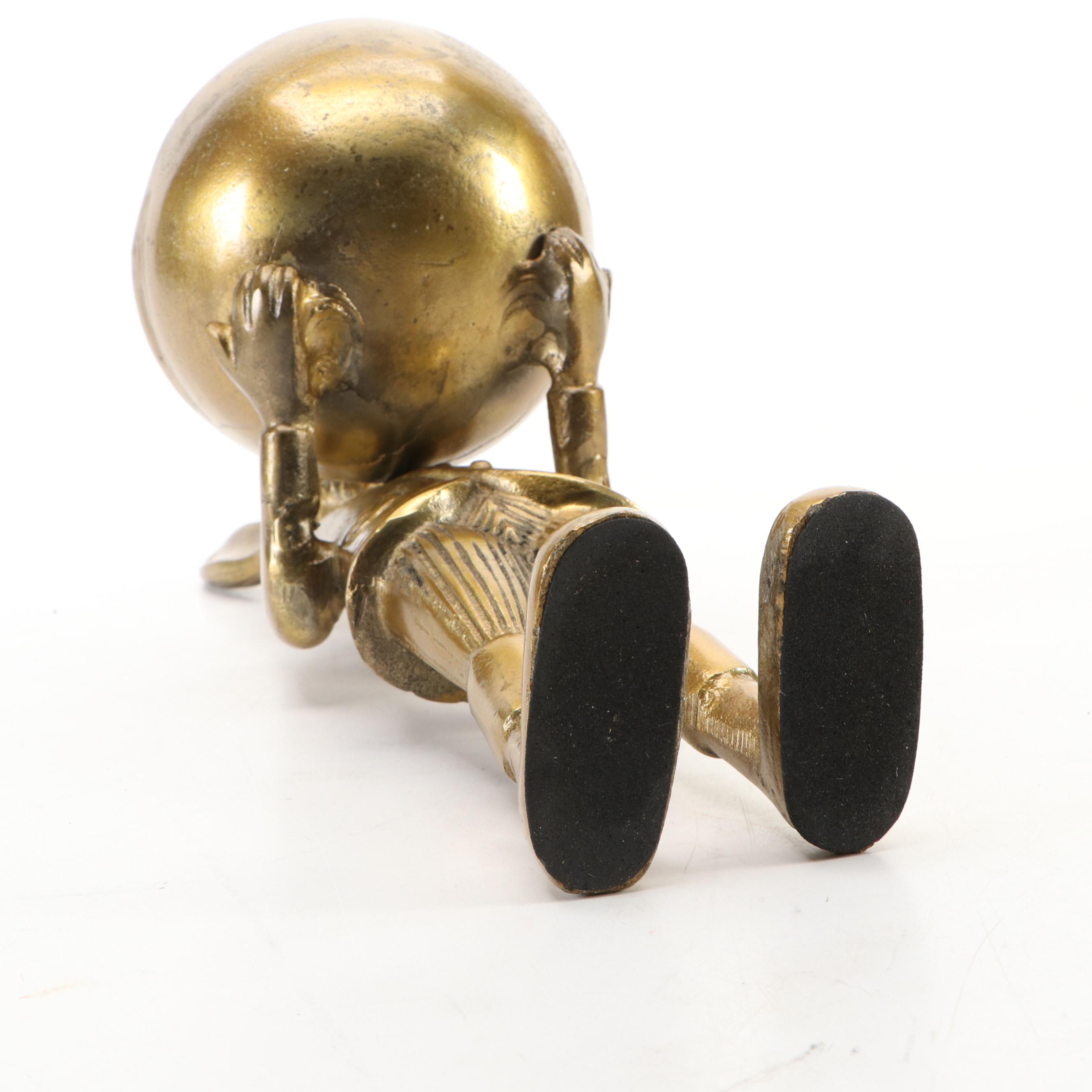 Eric + Eloise Bronzed Aluminum Standing Anthropomorphic Eric The Rabbit Bowl