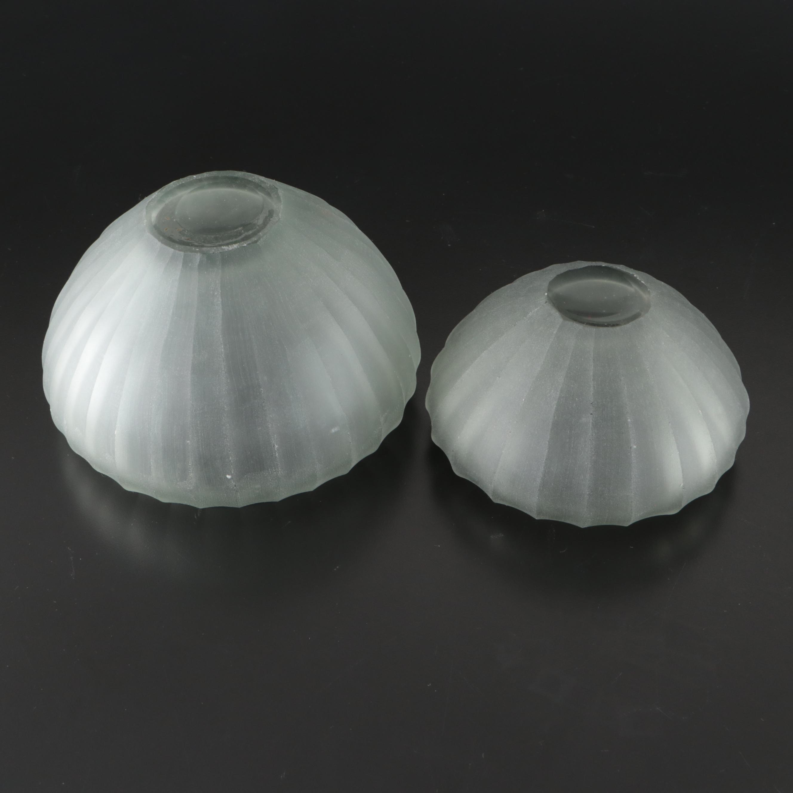 Global Views Glass Vase with Ribbed Glass Planters