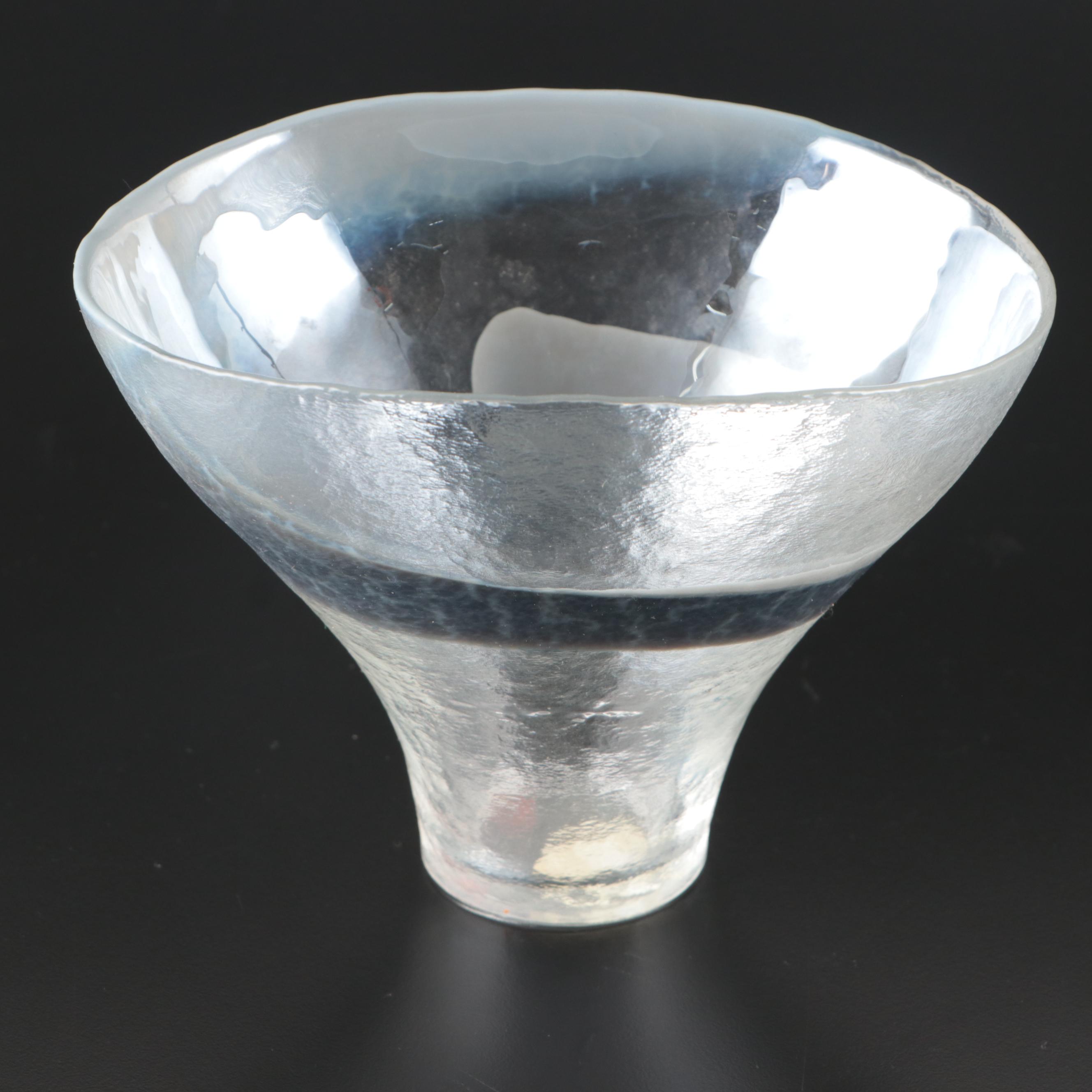 Global Views Glass Vase with Ribbed Glass Planters