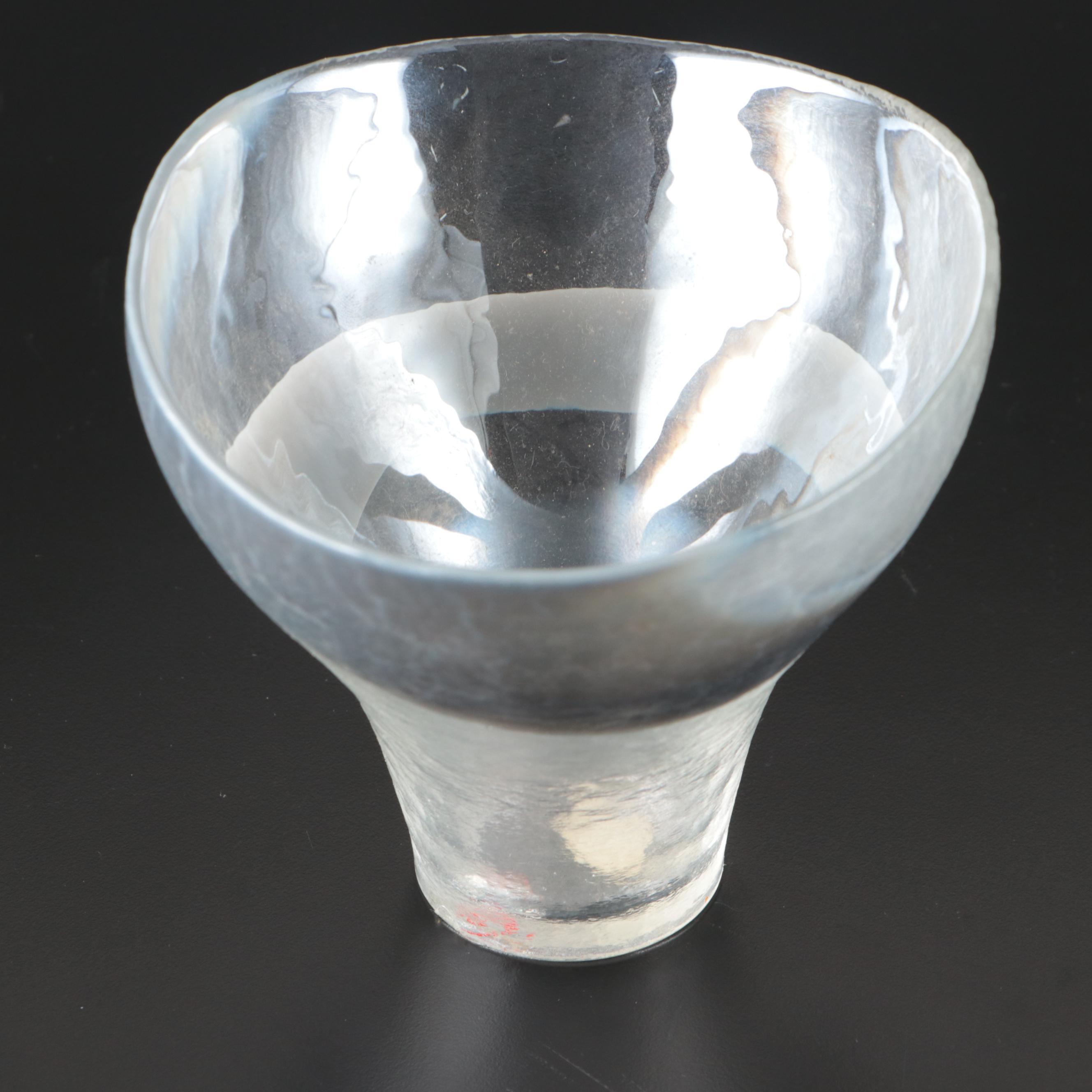 Global Views Glass Vase with Ribbed Glass Planters