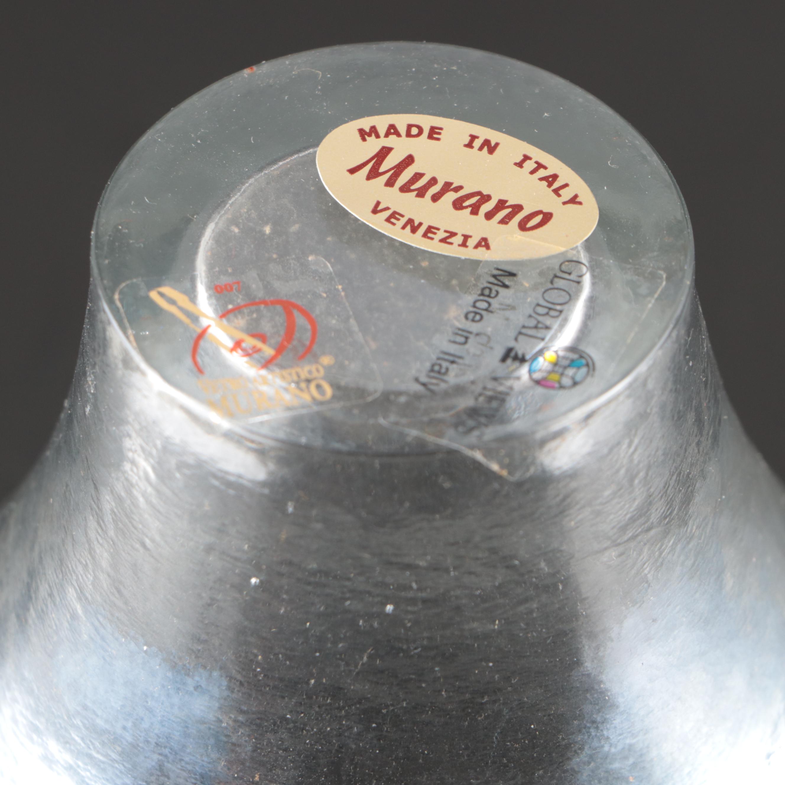 Global Views Glass Vase with Ribbed Glass Planters