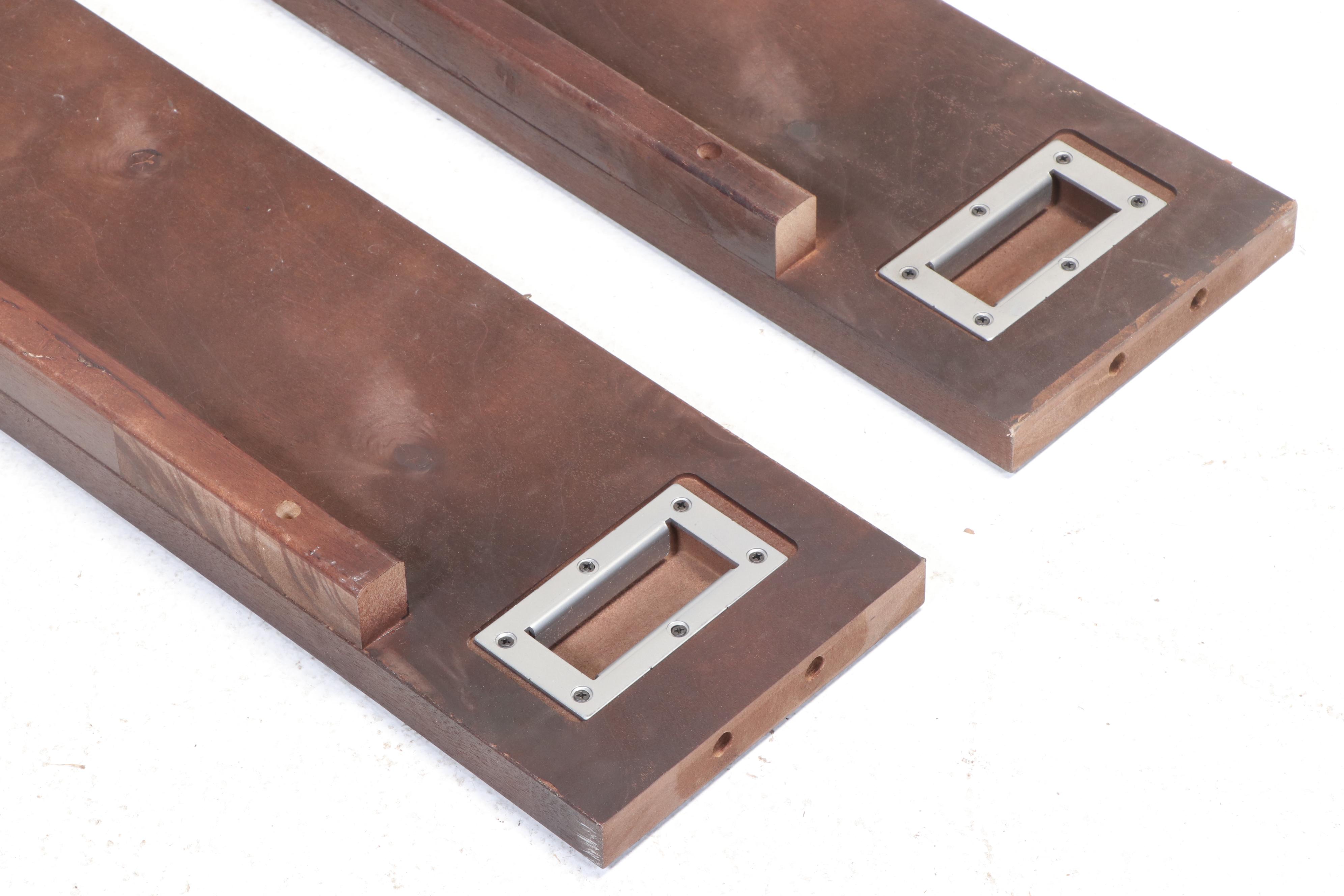 Shaker Style Walnut Finish Panel Queen Bed Frame and Nightstands