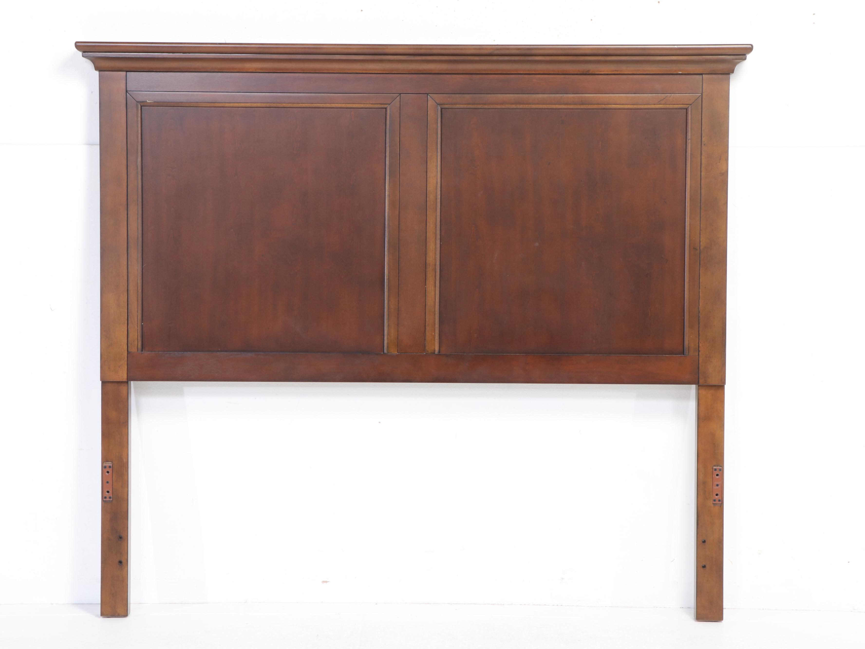 Shaker Style Walnut Finish Panel Queen Bed Frame and Nightstands