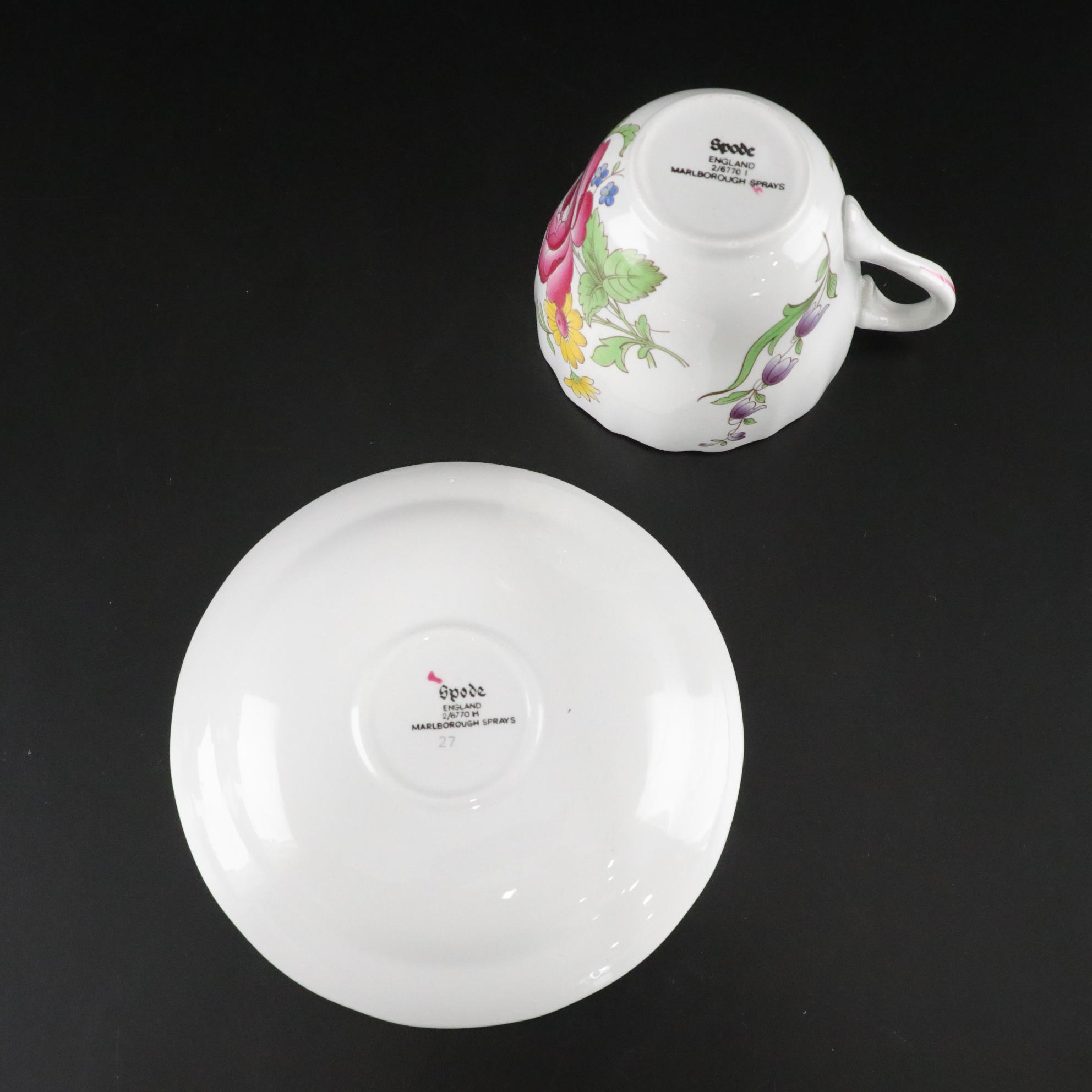 Spode "Marlborough Sprays" Stone China Plates, Teacups & More