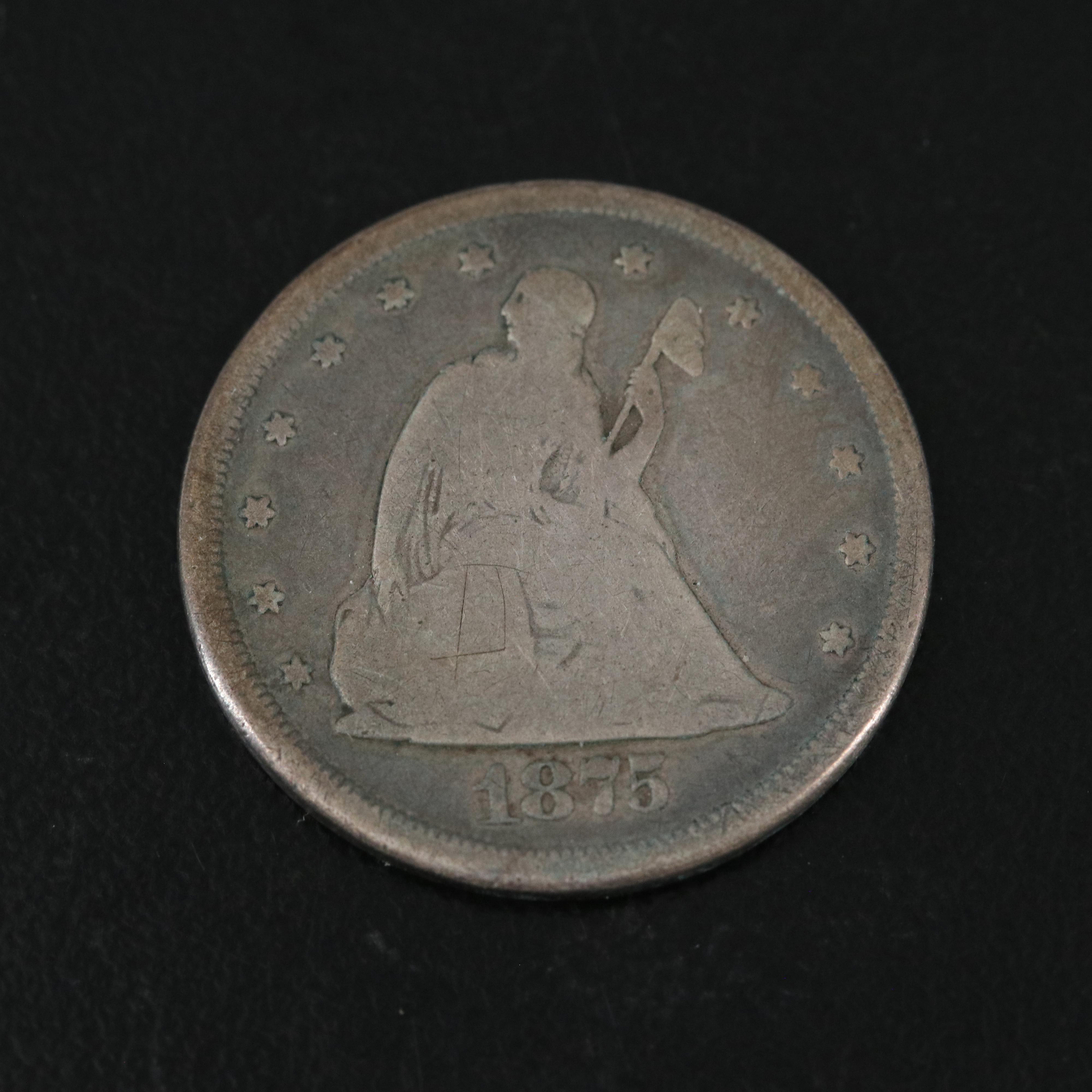 1875-CC Seated Liberty Twenty Cent Coin