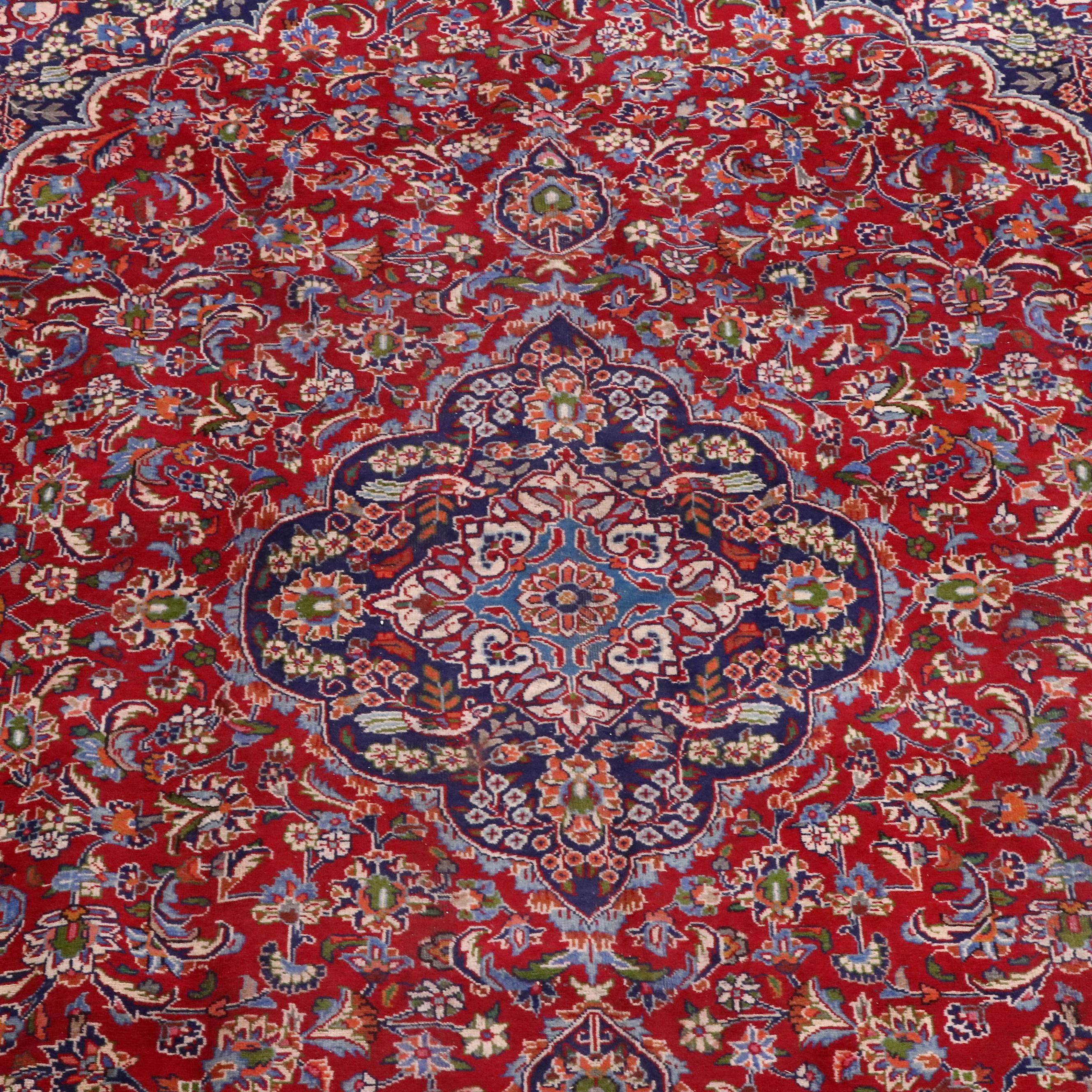 9'5 x 13'2 Hand-Knotted Persian Mashhad Room Sized Rug