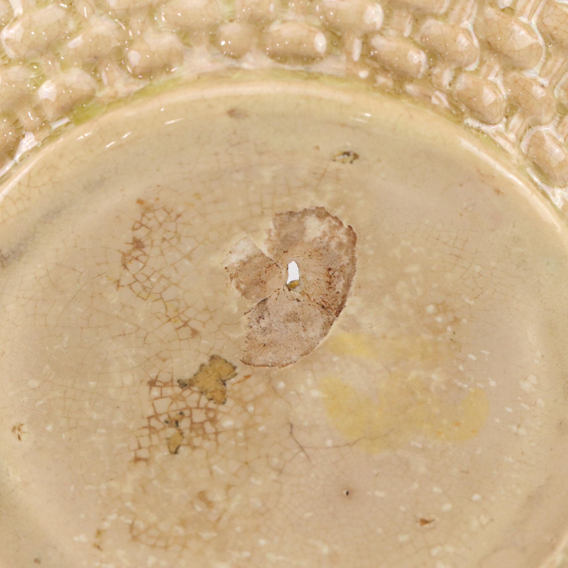 Basket Weave Majolica Creamer, Bowl & Other Dinnerware