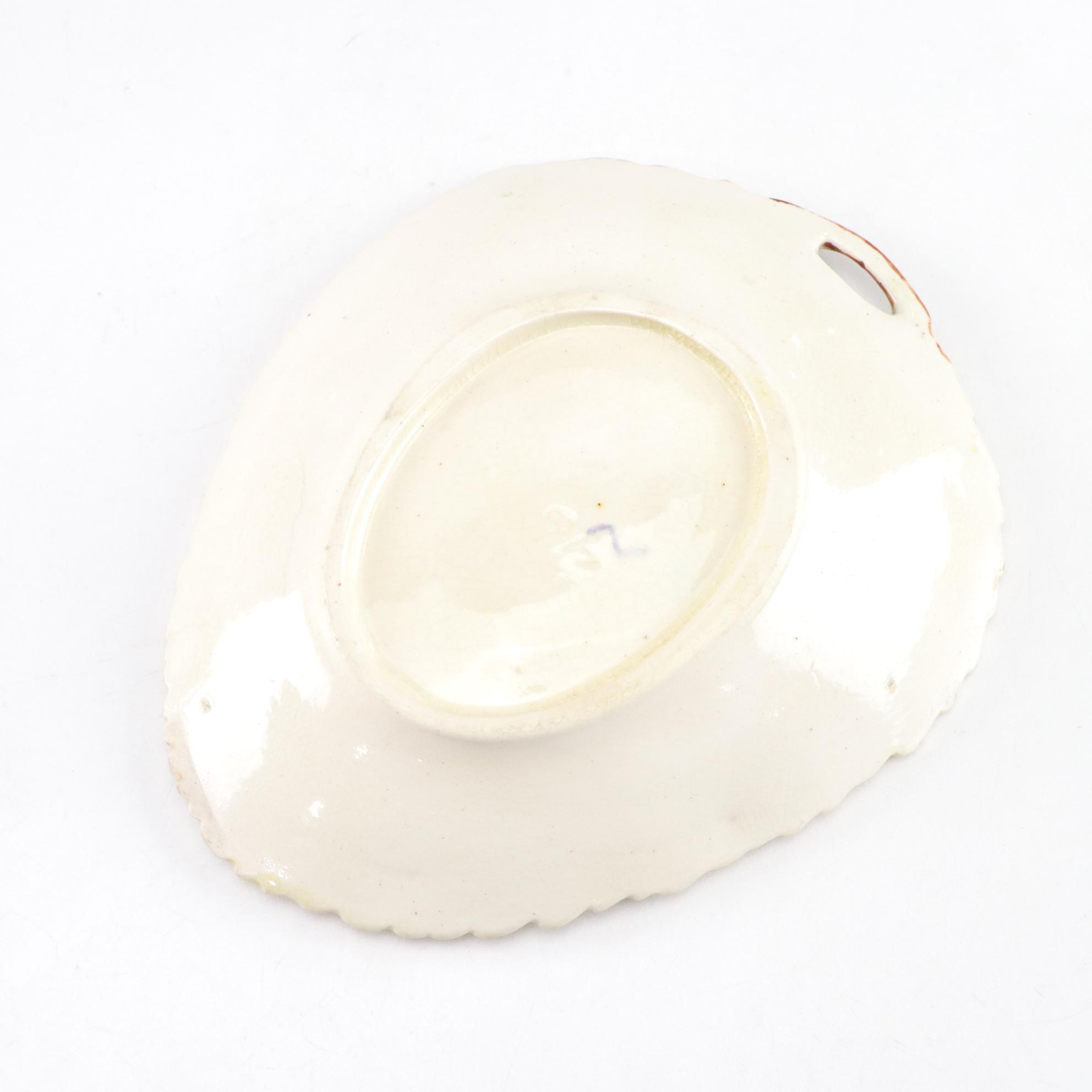 Basket Weave Majolica Creamer, Bowl & Other Dinnerware