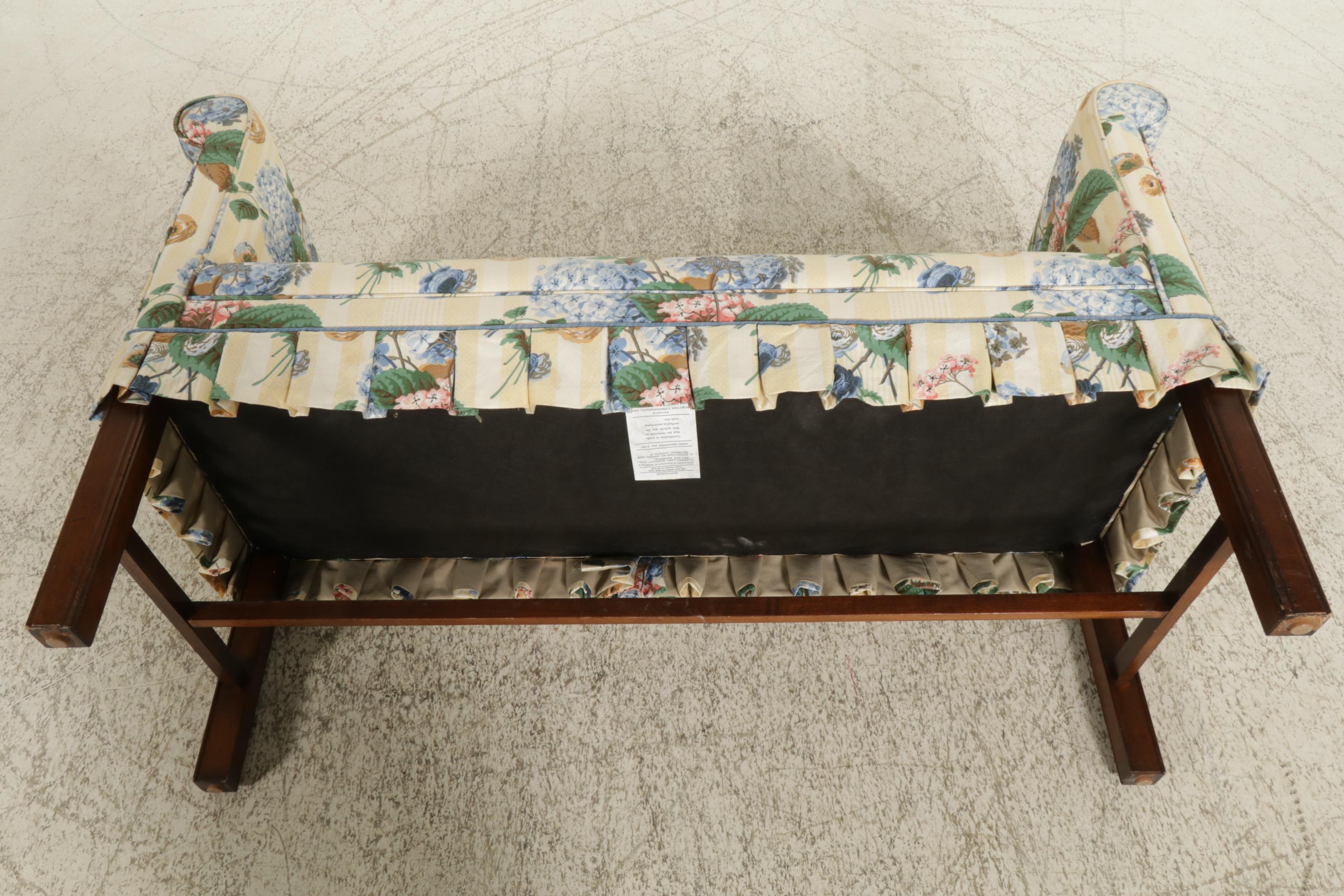 Chippendale Style Camel Back Loveseat with Custom Upholstery