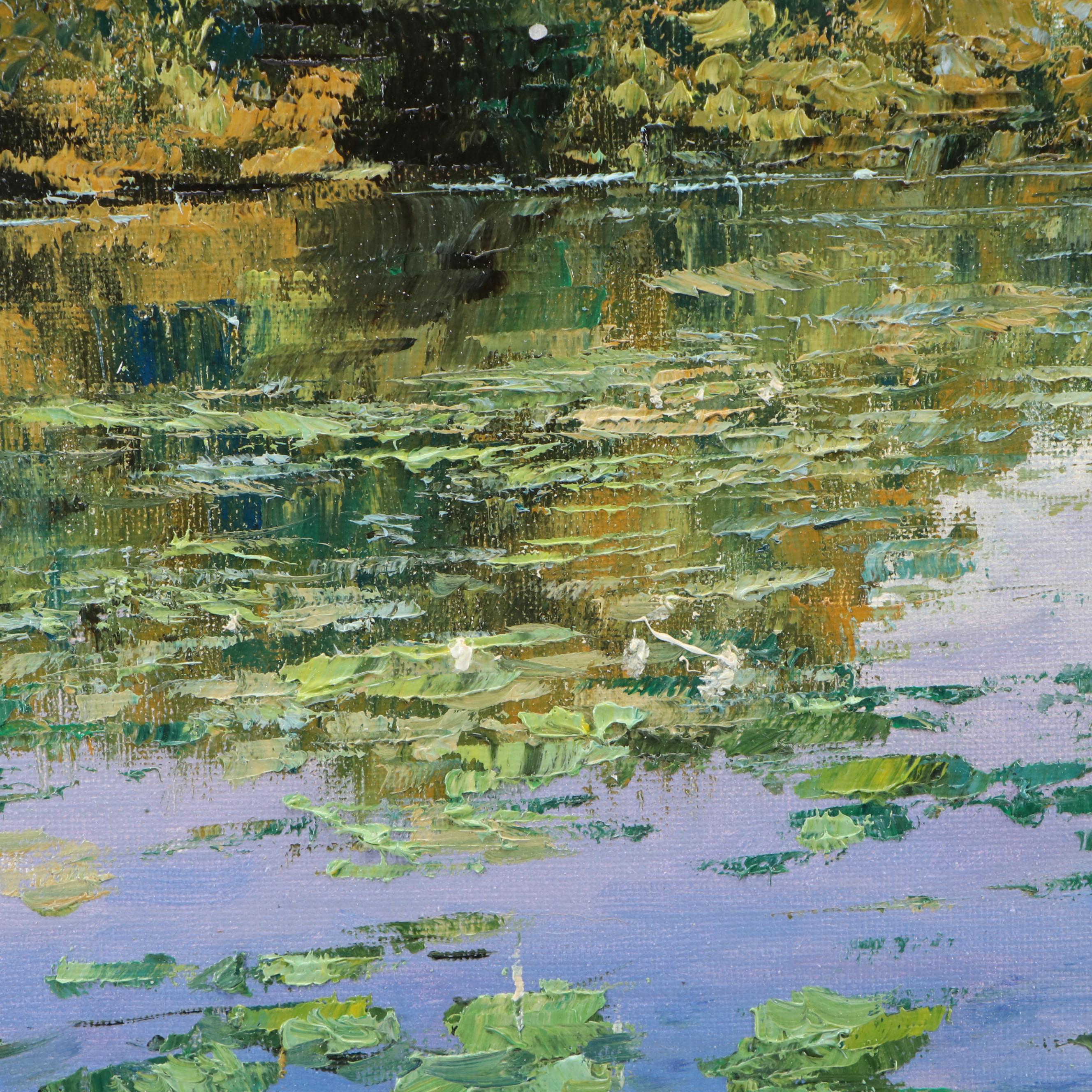 Garncarek Aleksander Pond Landscape Oil Painting, 2025