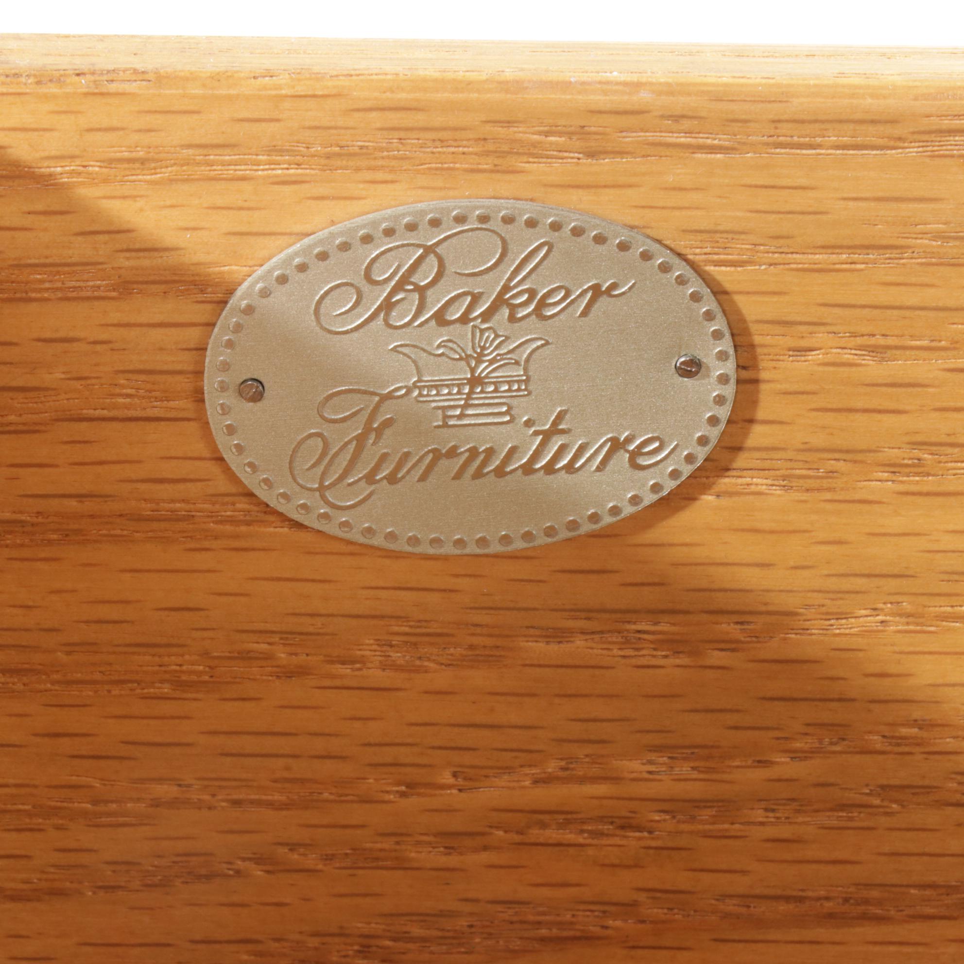 Baker Furniture Bombe Style Oak Commode, Late 20th Century