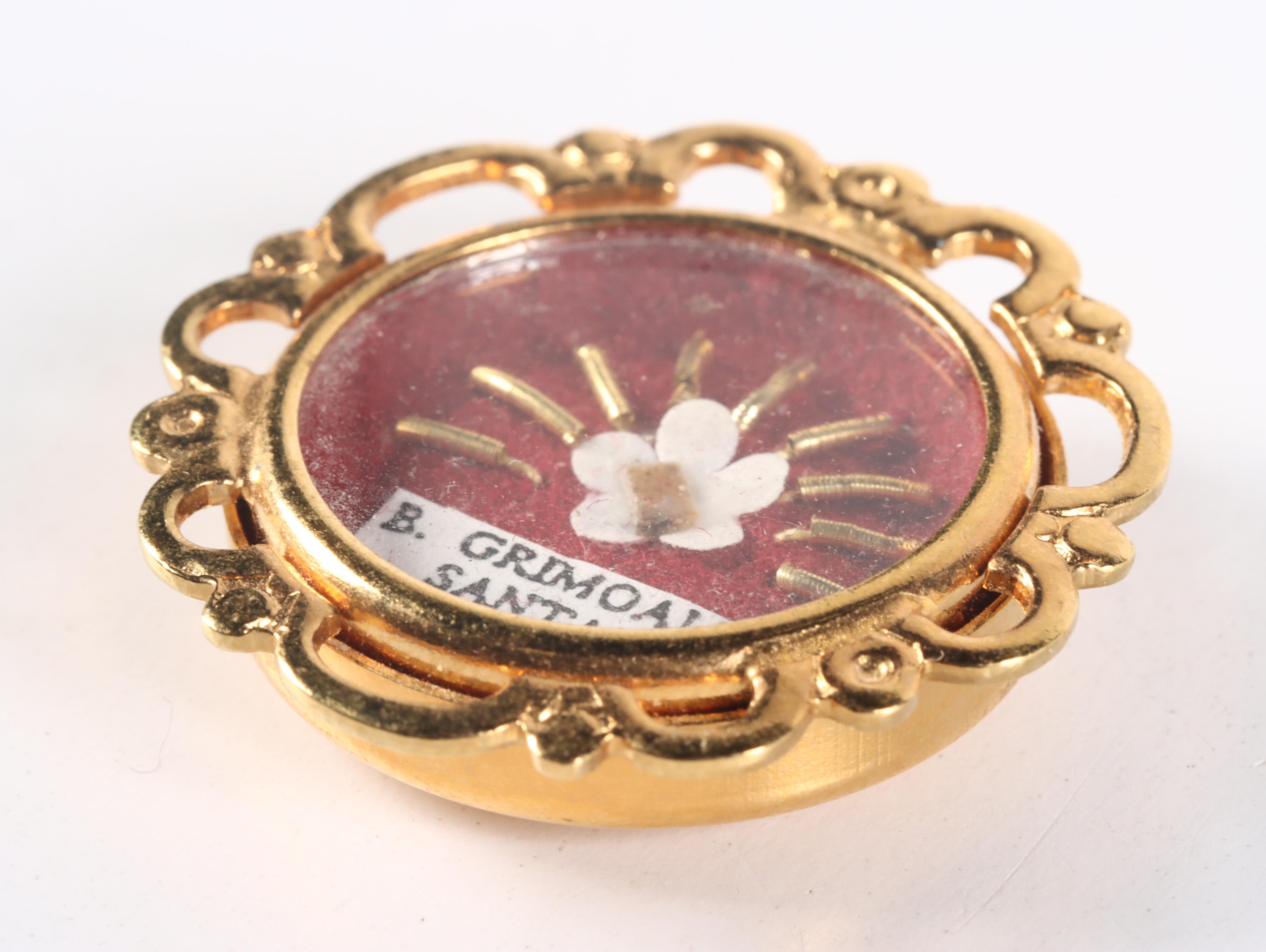 Relic of Blessed Grimoaldo Santamaria in Reliquary with Seal