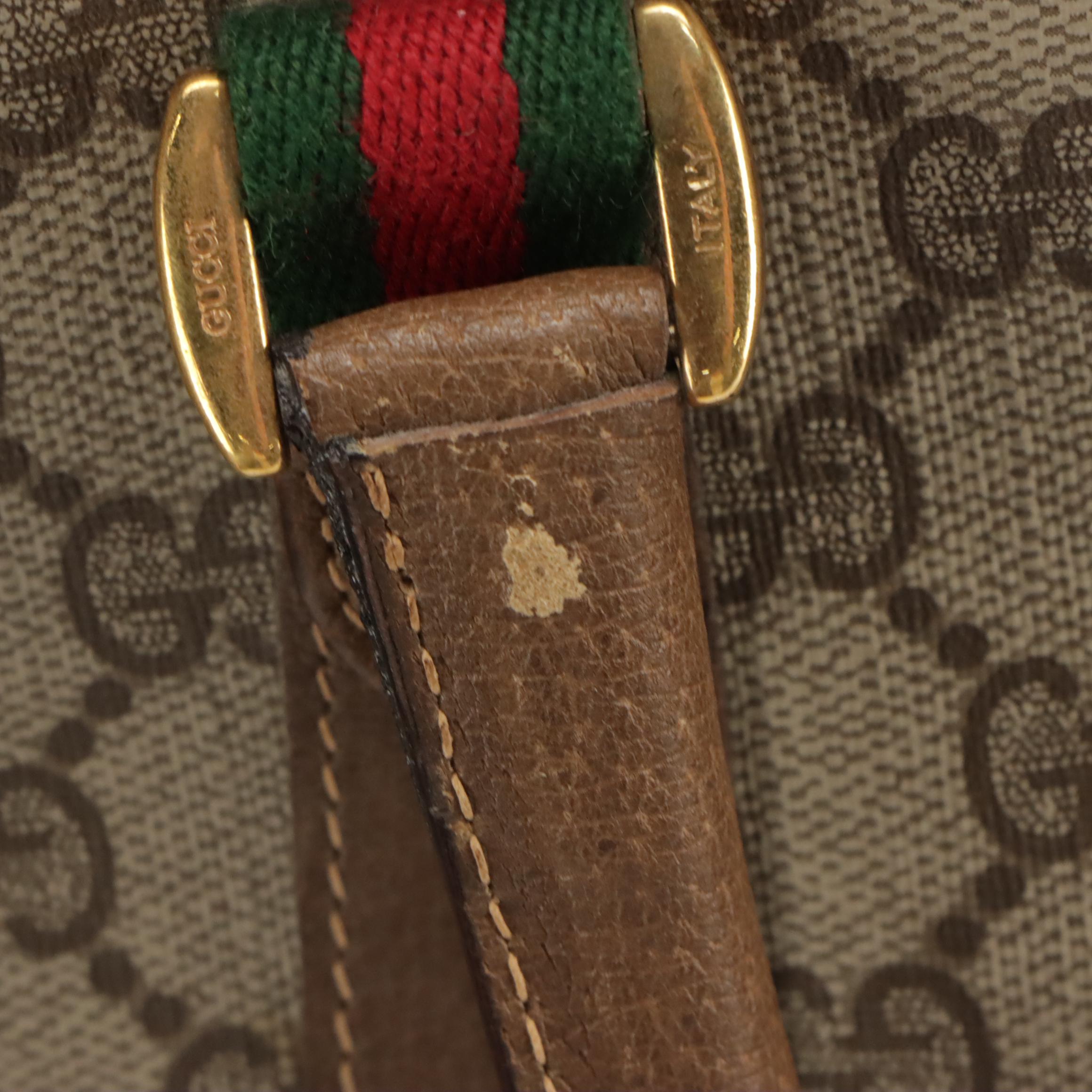 Gucci Accessory Collection Zip Tote in GG Supreme Canvas with Leather Trim