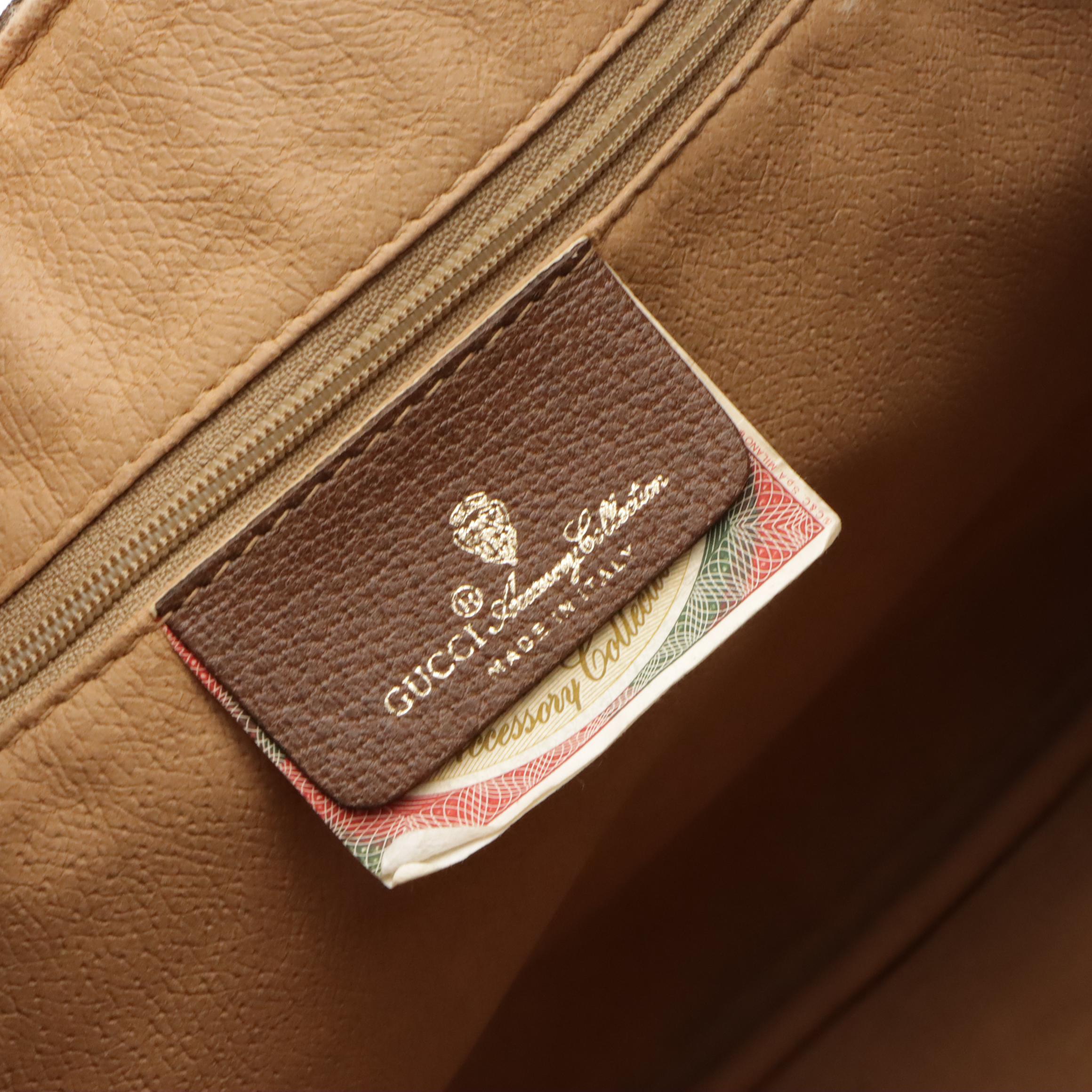 Gucci Accessory Collection Zip Tote in GG Supreme Canvas with Leather Trim