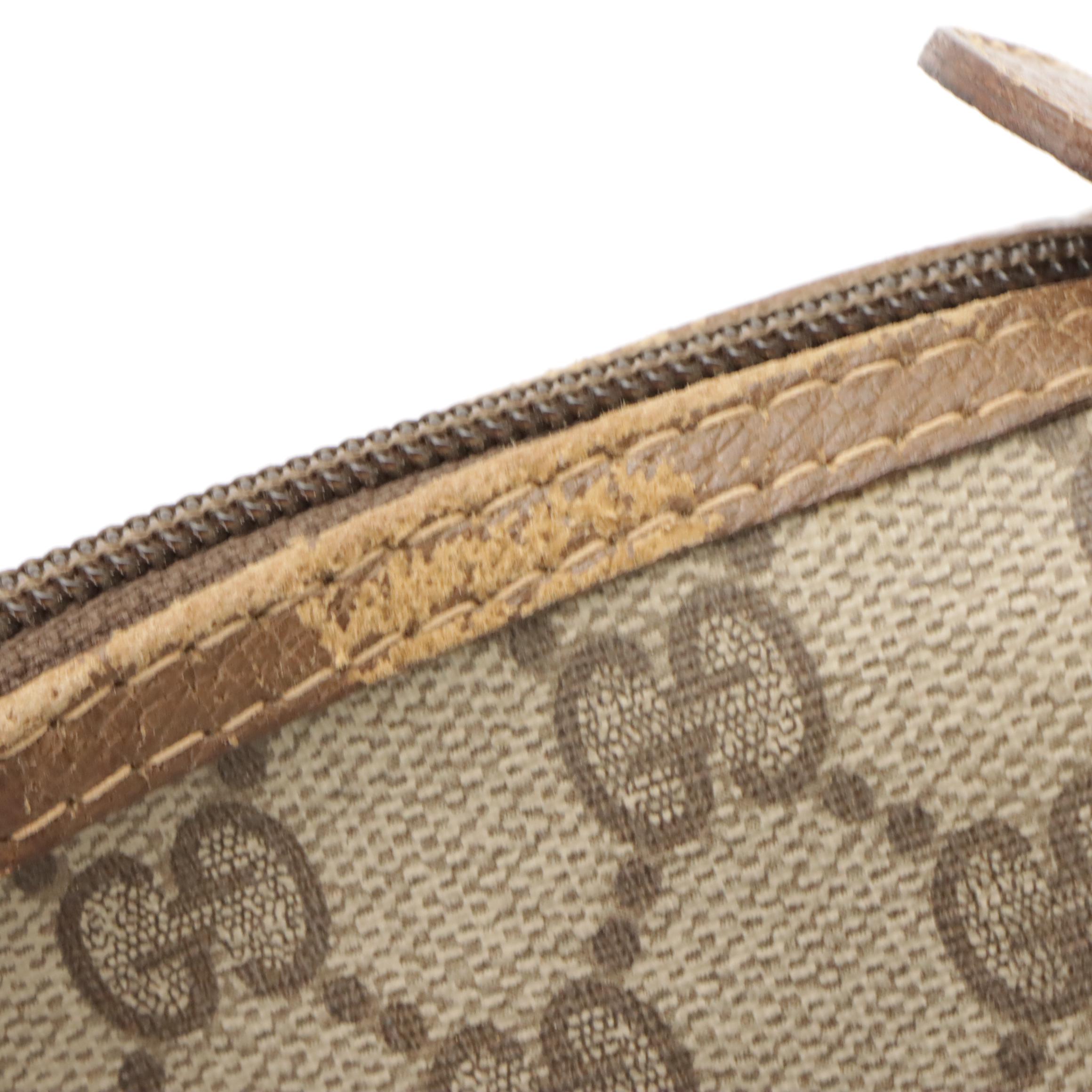 Gucci Accessory Collection Zip Tote in GG Supreme Canvas with Leather Trim