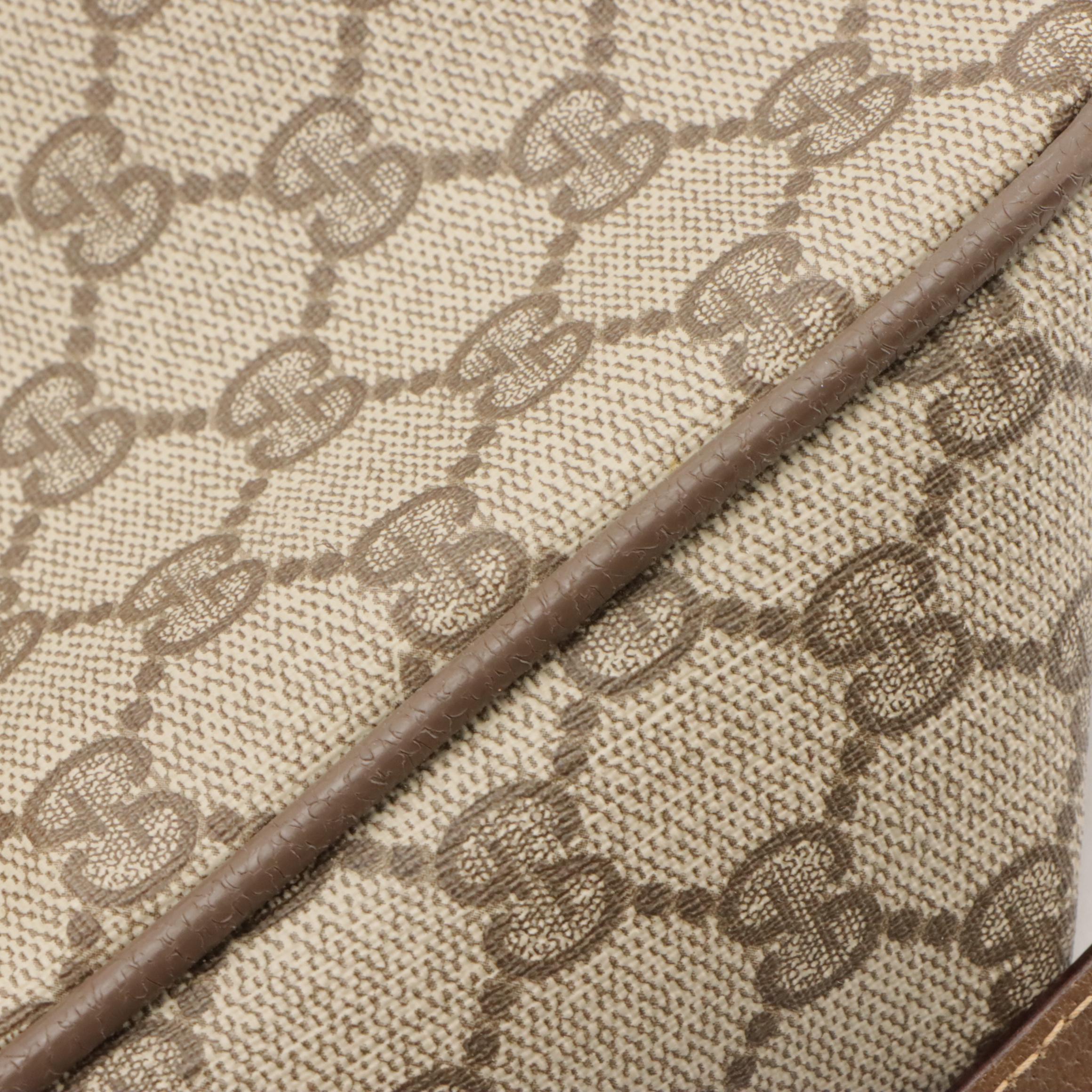 Gucci Accessory Collection Zip Tote in GG Supreme Canvas with Leather Trim