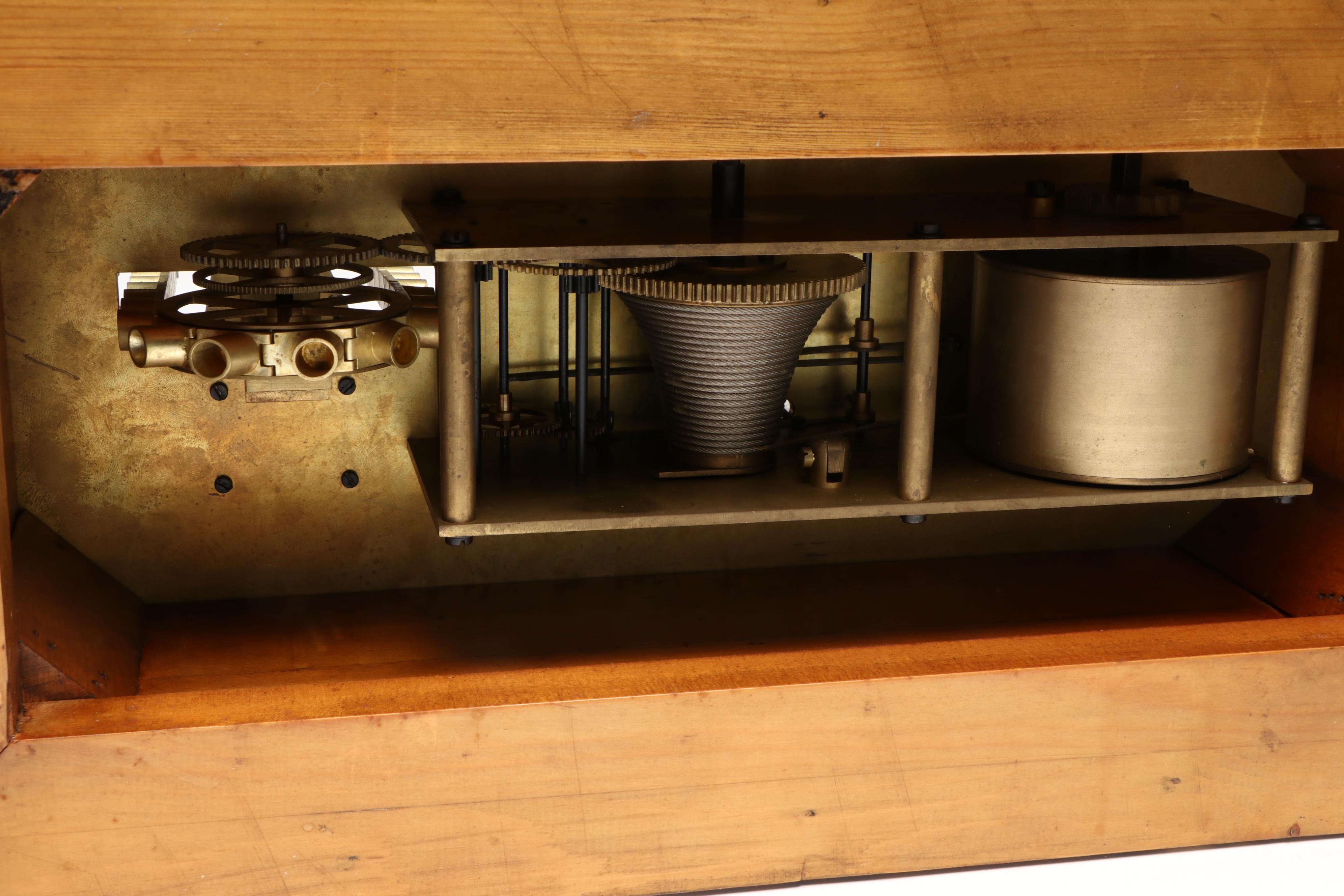 French Style Water Wheel Ball Eight Day Skeleton Clock, Early 20th Century