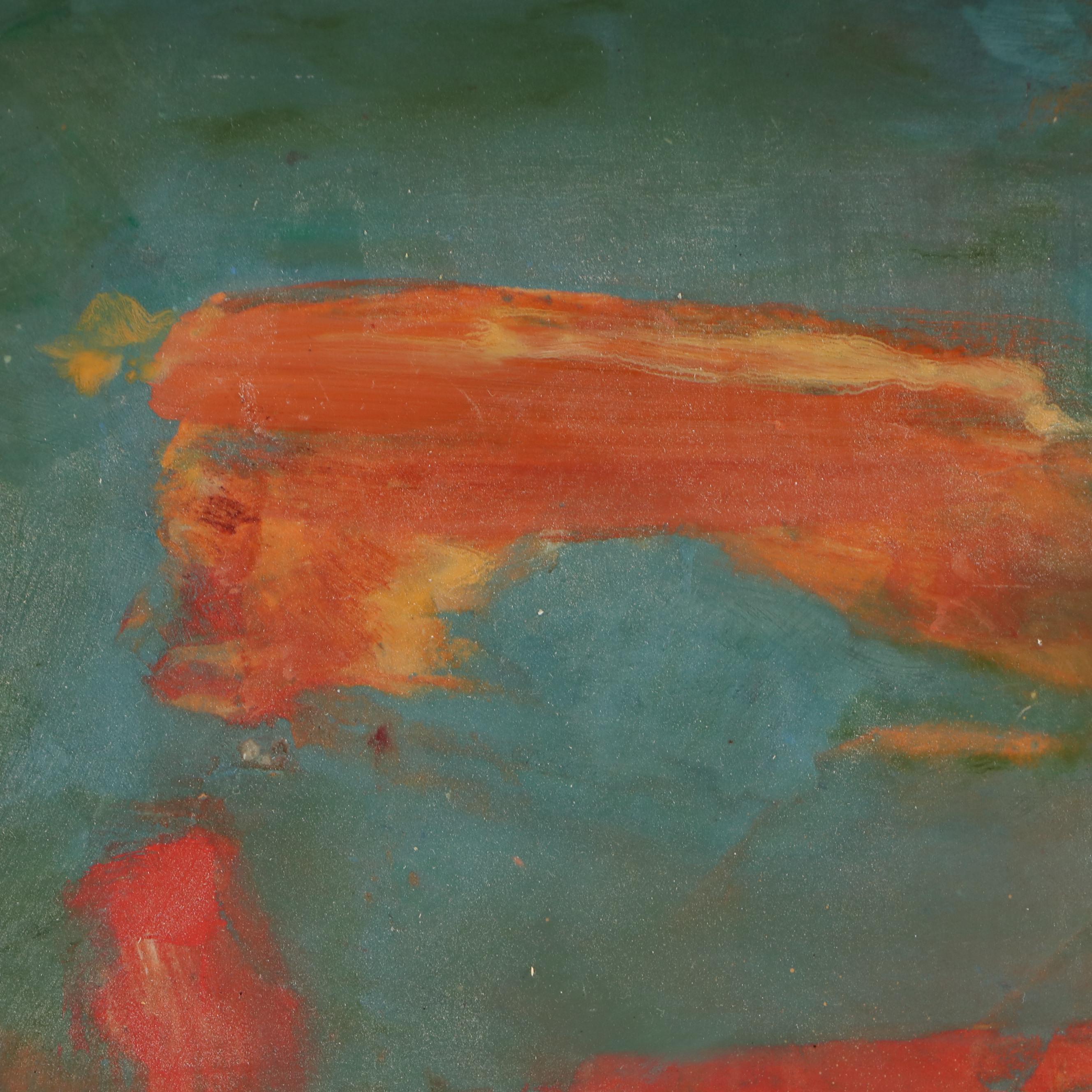 Pair of Charlotte Terrell Abstract Oil Paintings "Descending" and "Smoldering"