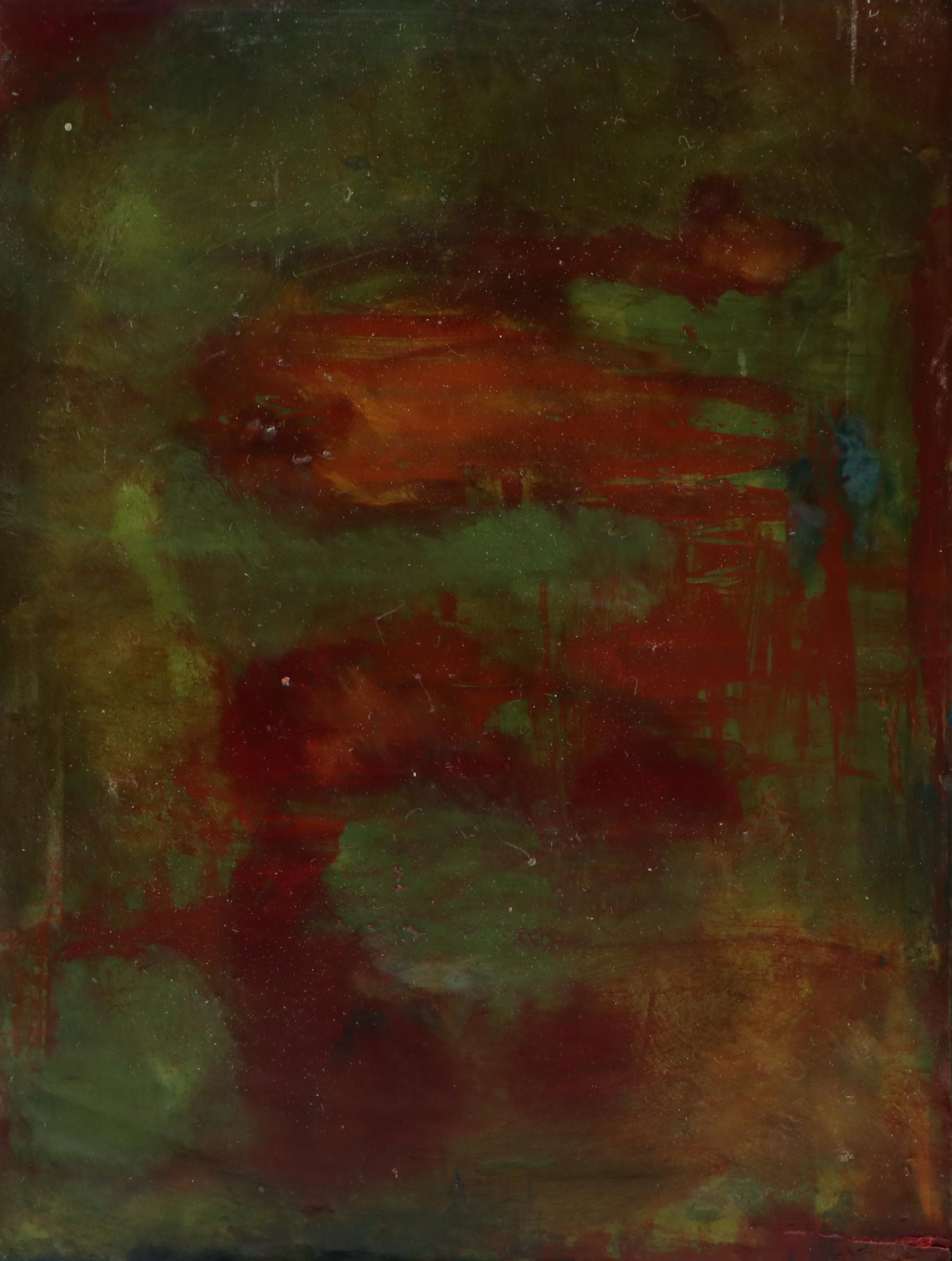 Pair of Charlotte Terrell Abstract Oil Paintings "Descending" and "Smoldering"