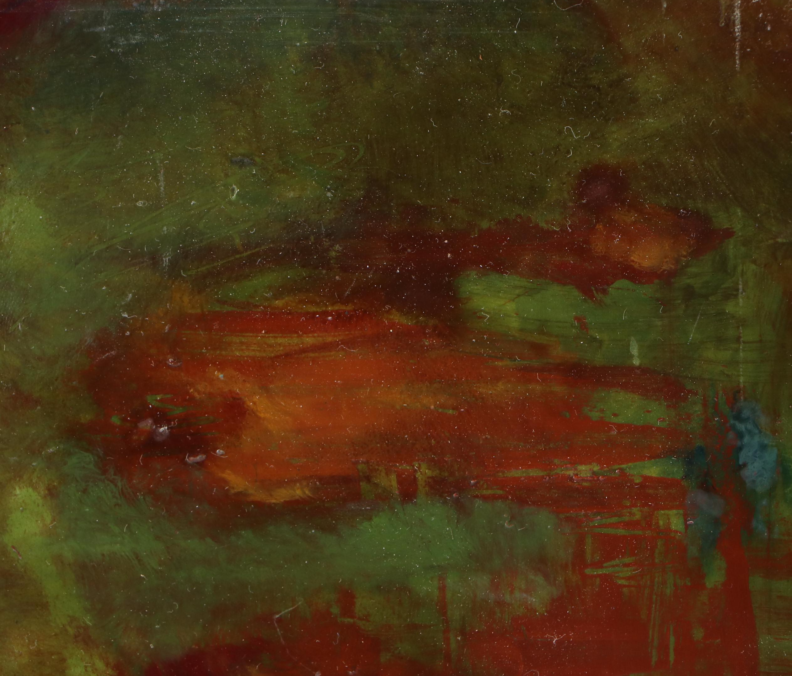 Pair of Charlotte Terrell Abstract Oil Paintings "Descending" and "Smoldering"