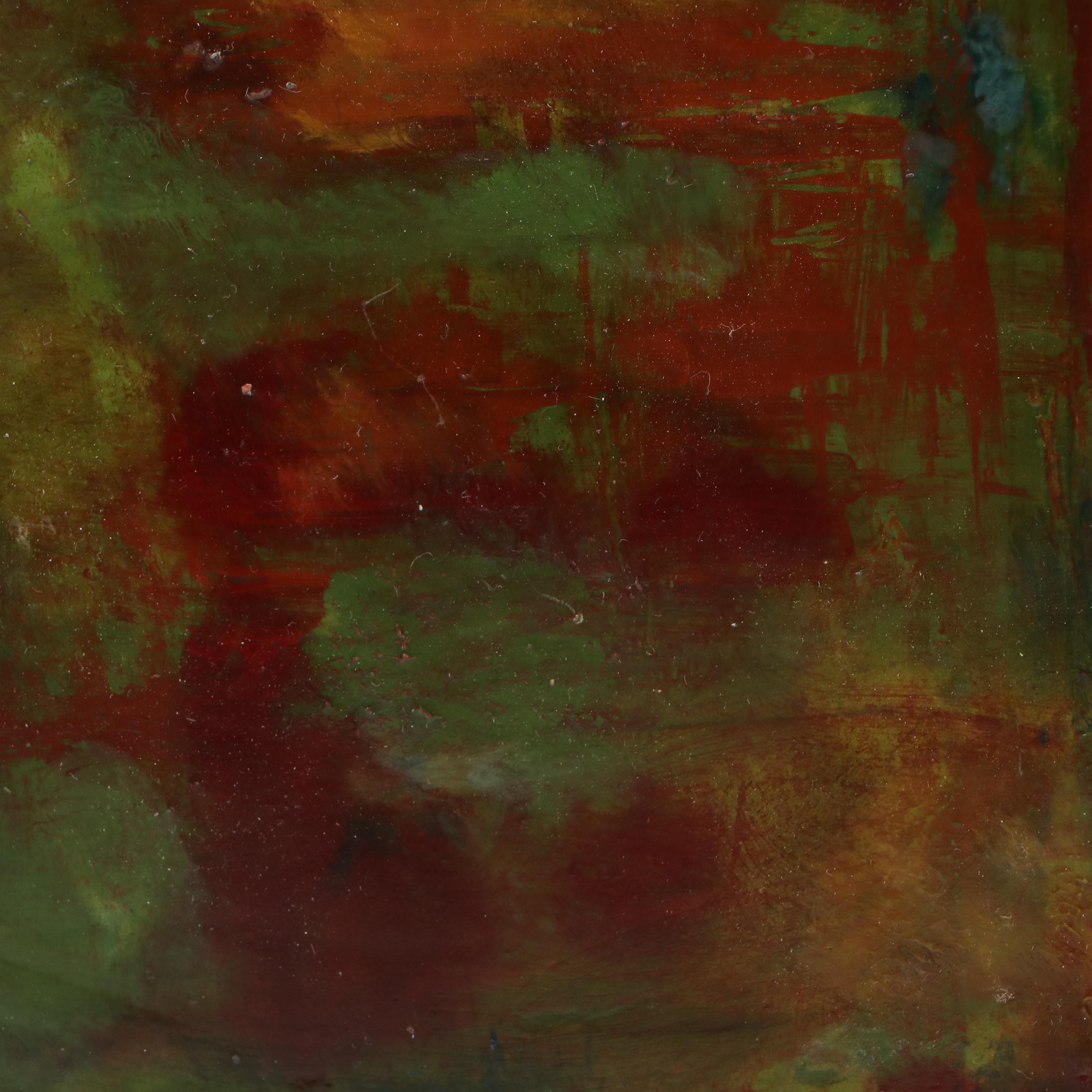 Pair of Charlotte Terrell Abstract Oil Paintings "Descending" and "Smoldering"