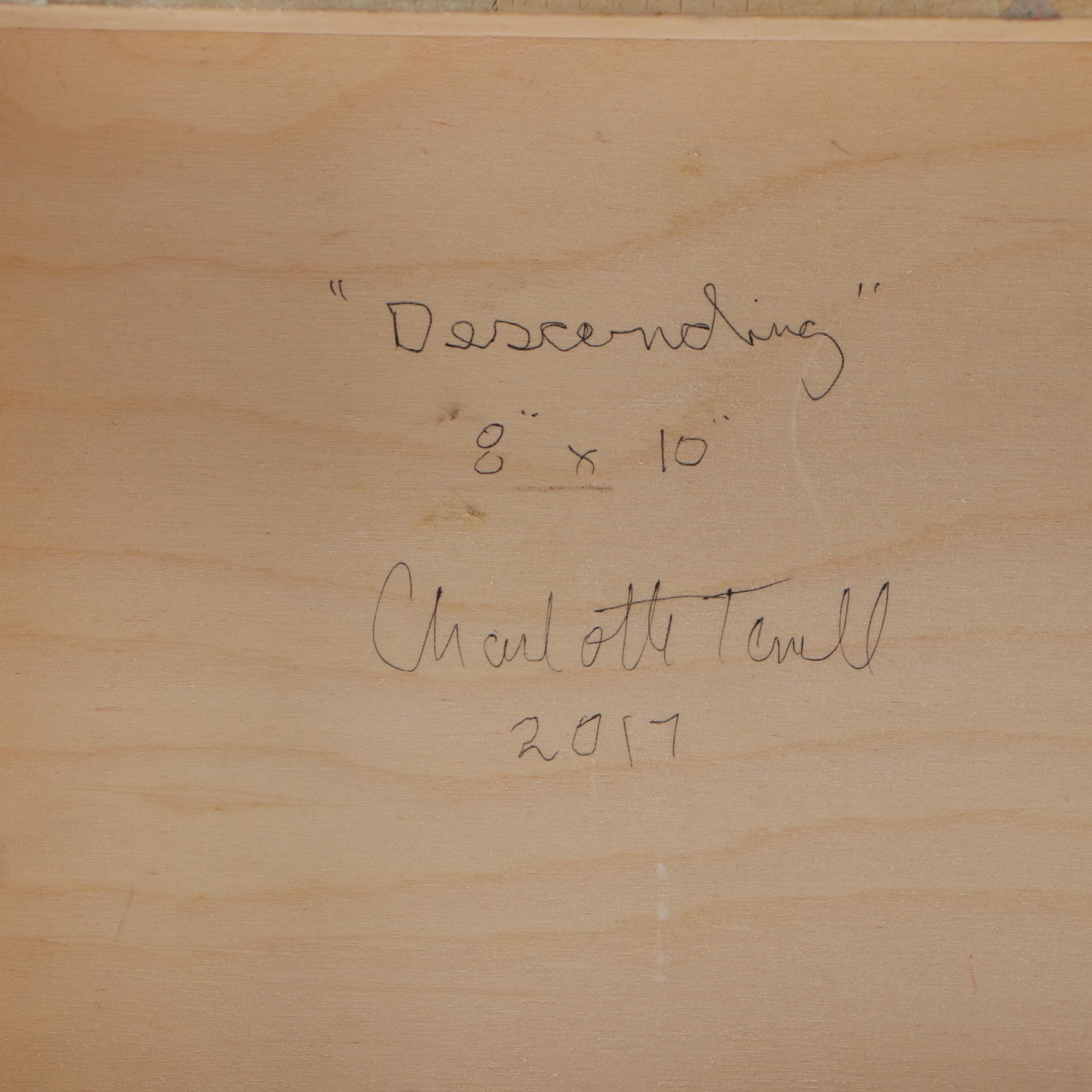 Pair of Charlotte Terrell Abstract Oil Paintings "Descending" and "Smoldering"