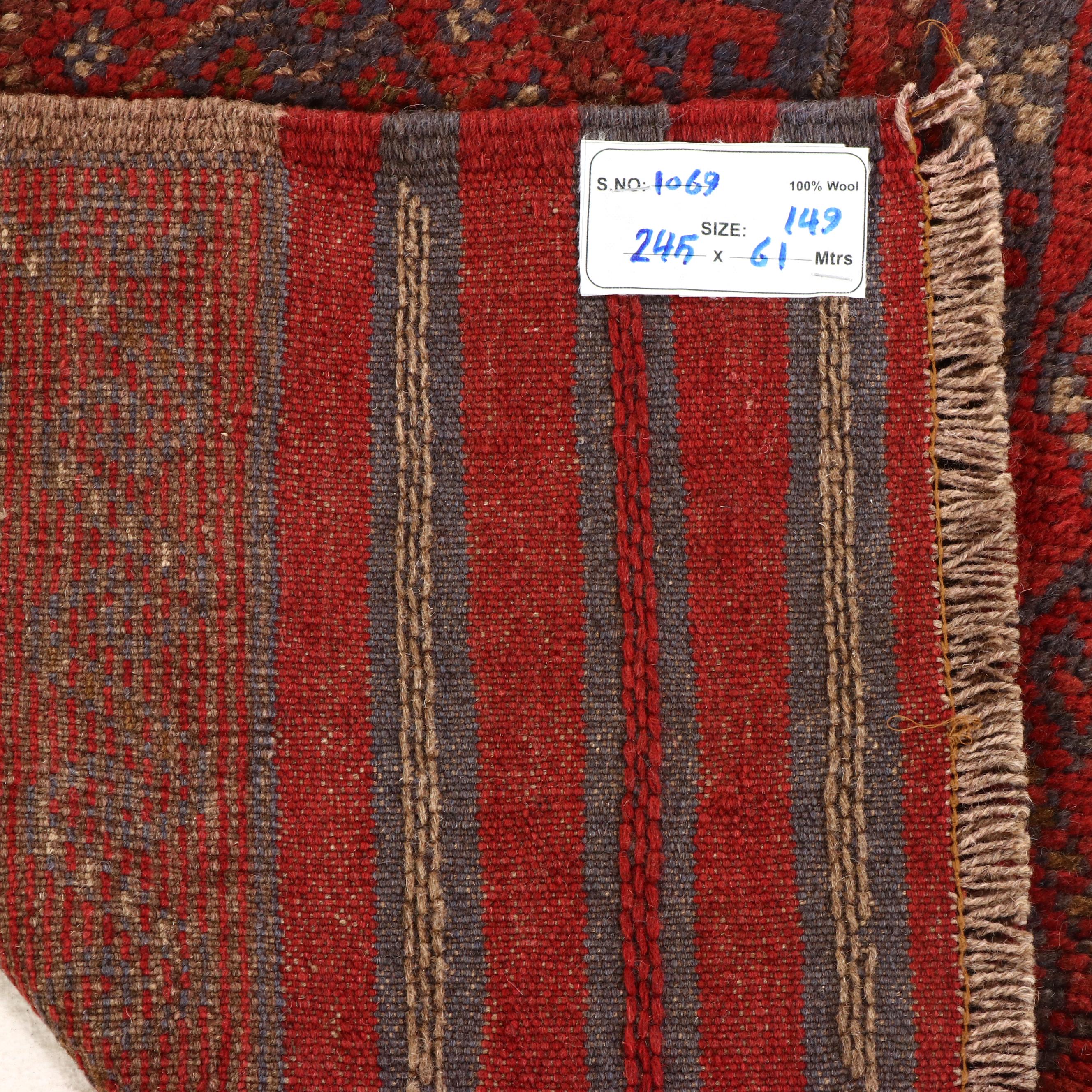 2'1 x 8'2 Handwoven Afghan Mashwani Carpet Runner