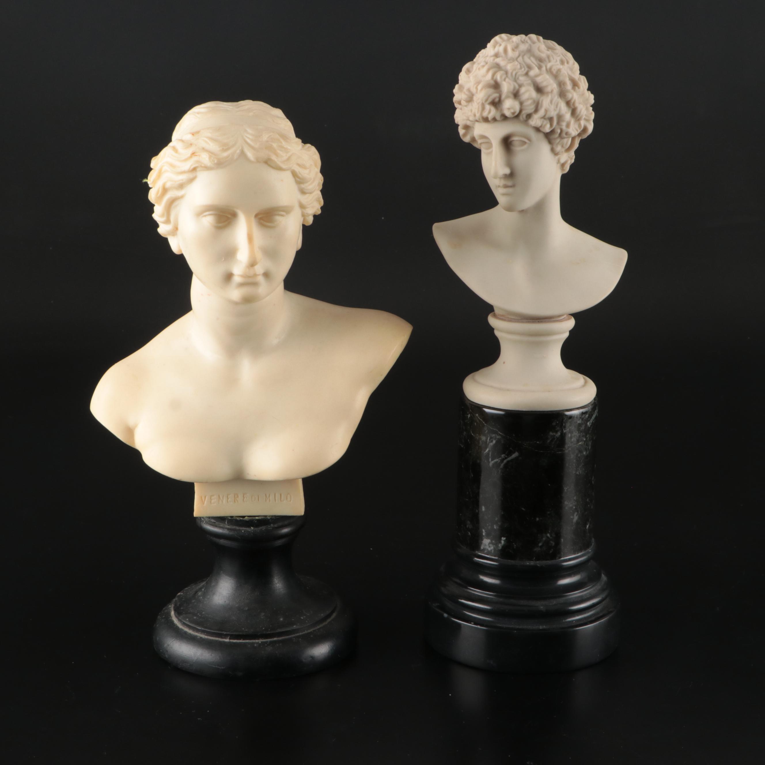 Bergdorf Goodman Alabaster Bust and "Venus de Milo" Composite Bust