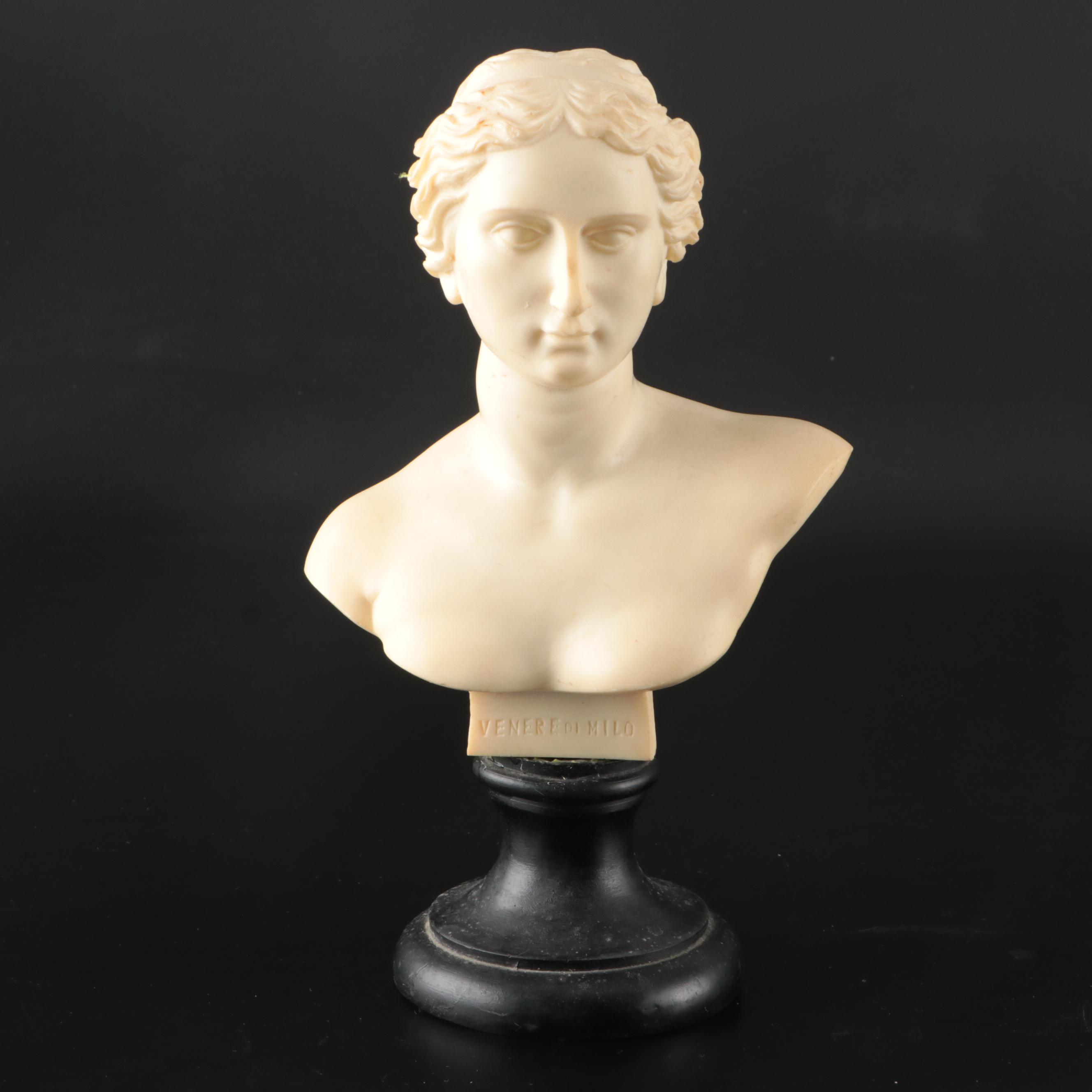 Bergdorf Goodman Alabaster Bust and "Venus de Milo" Composite Bust