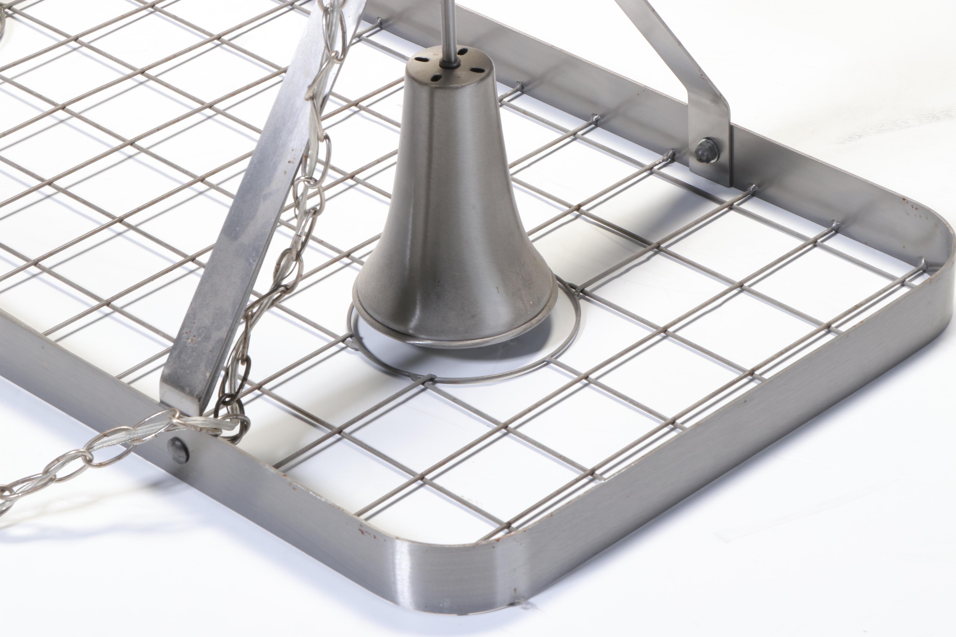 Hilite Polished Aluminum Kitchen Island Pot Rack with Pendant Lights, 2013