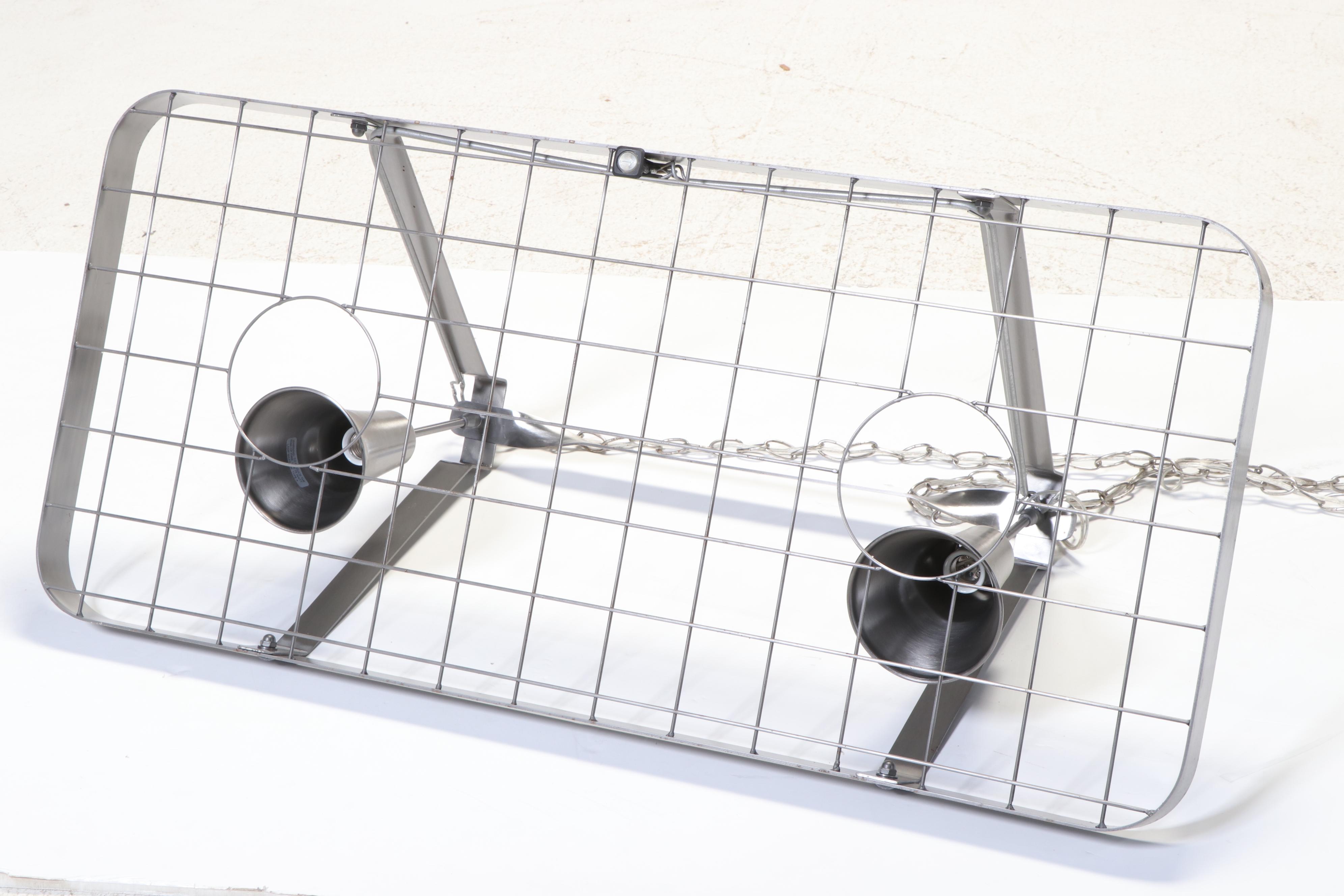 Hilite Polished Aluminum Kitchen Island Pot Rack with Pendant Lights, 2013