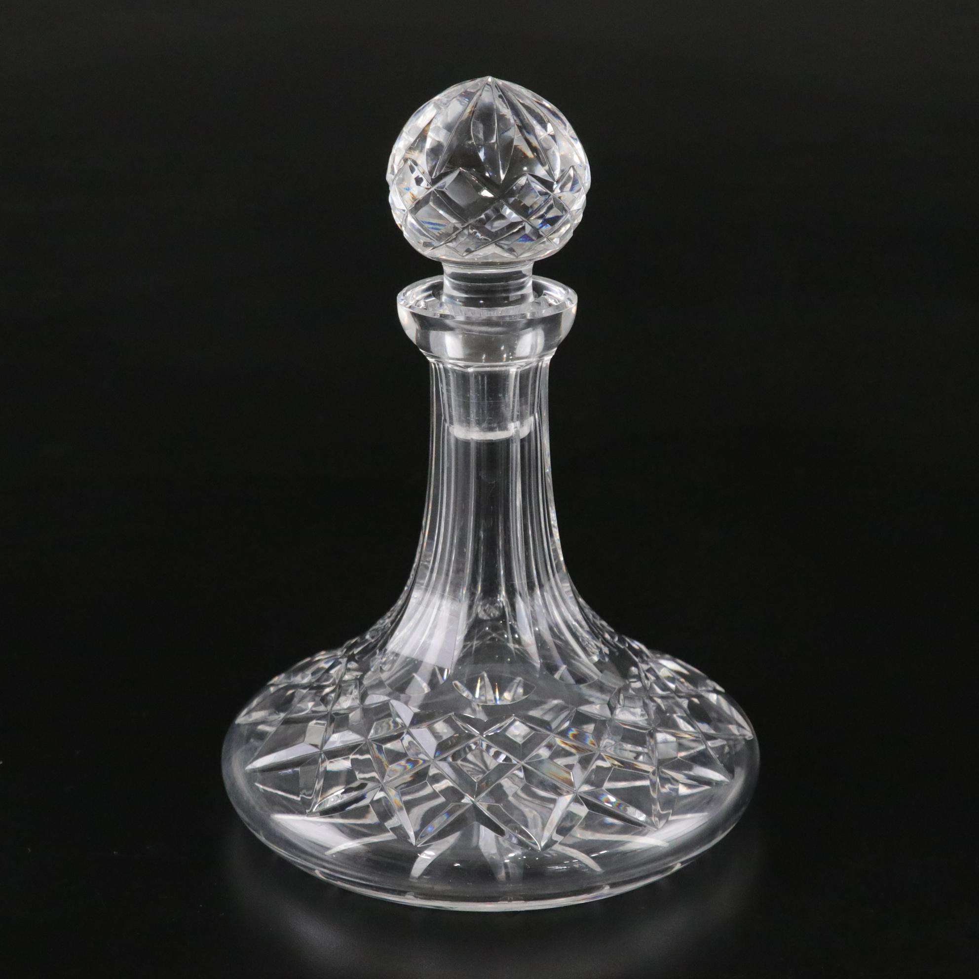 Waterford Cut Crystal Mini "Lismore" Ships Decanter with Stopper