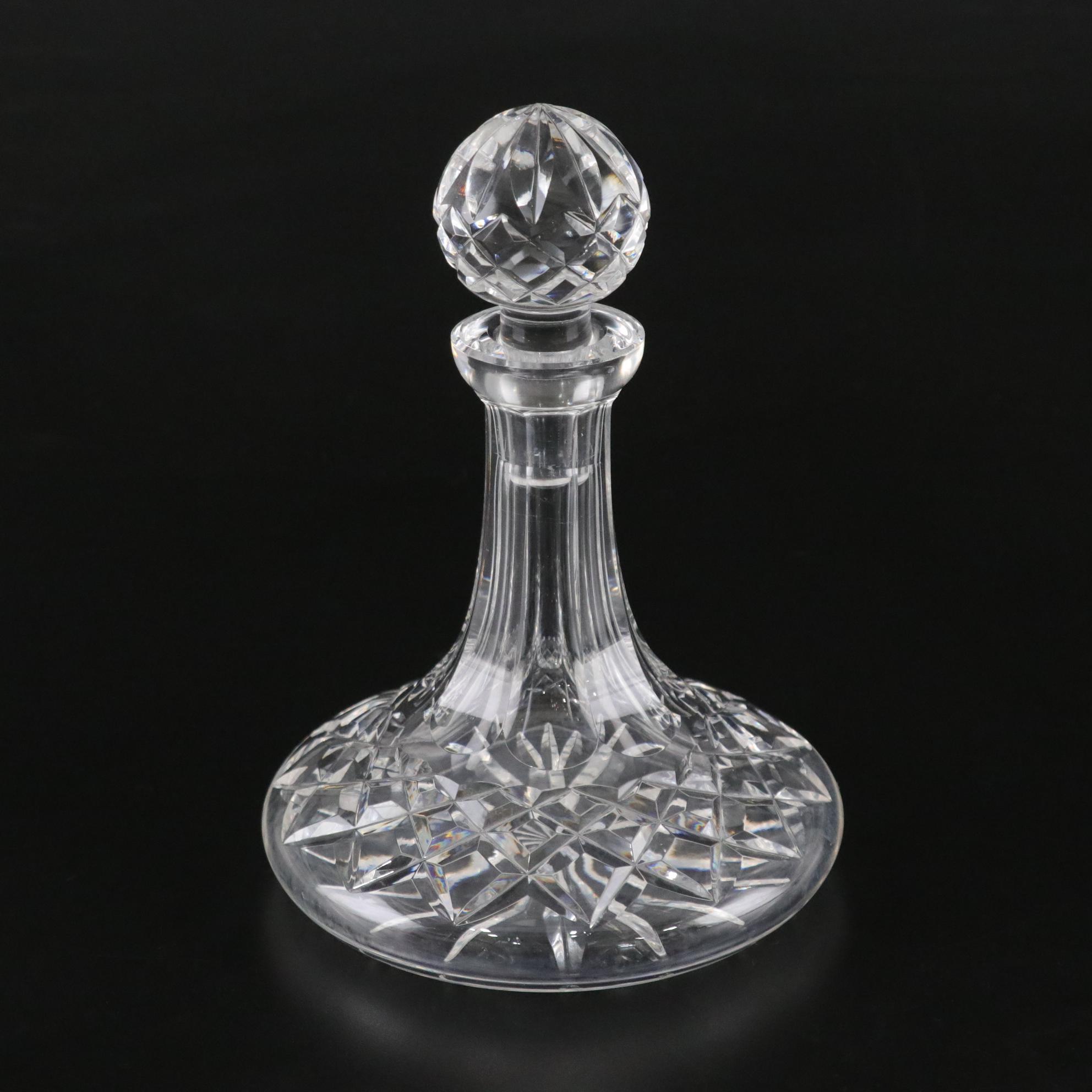 Waterford Cut Crystal Mini "Lismore" Ships Decanter with Stopper